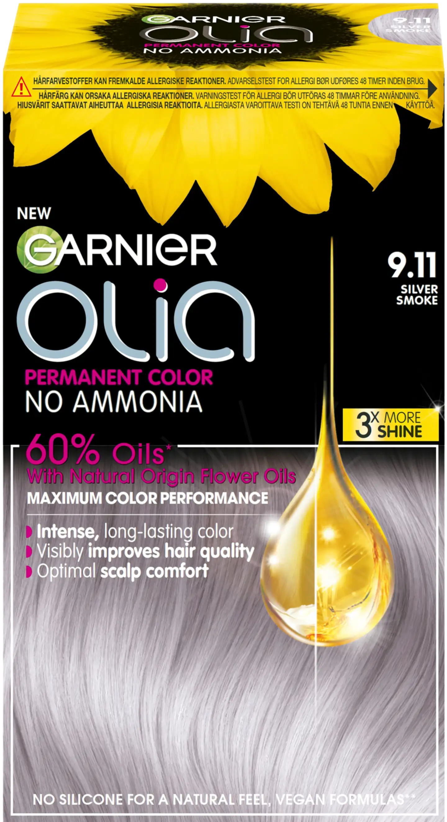 Garnier Olia 9.11 Silver Smoke kestoväri 174ml - 1