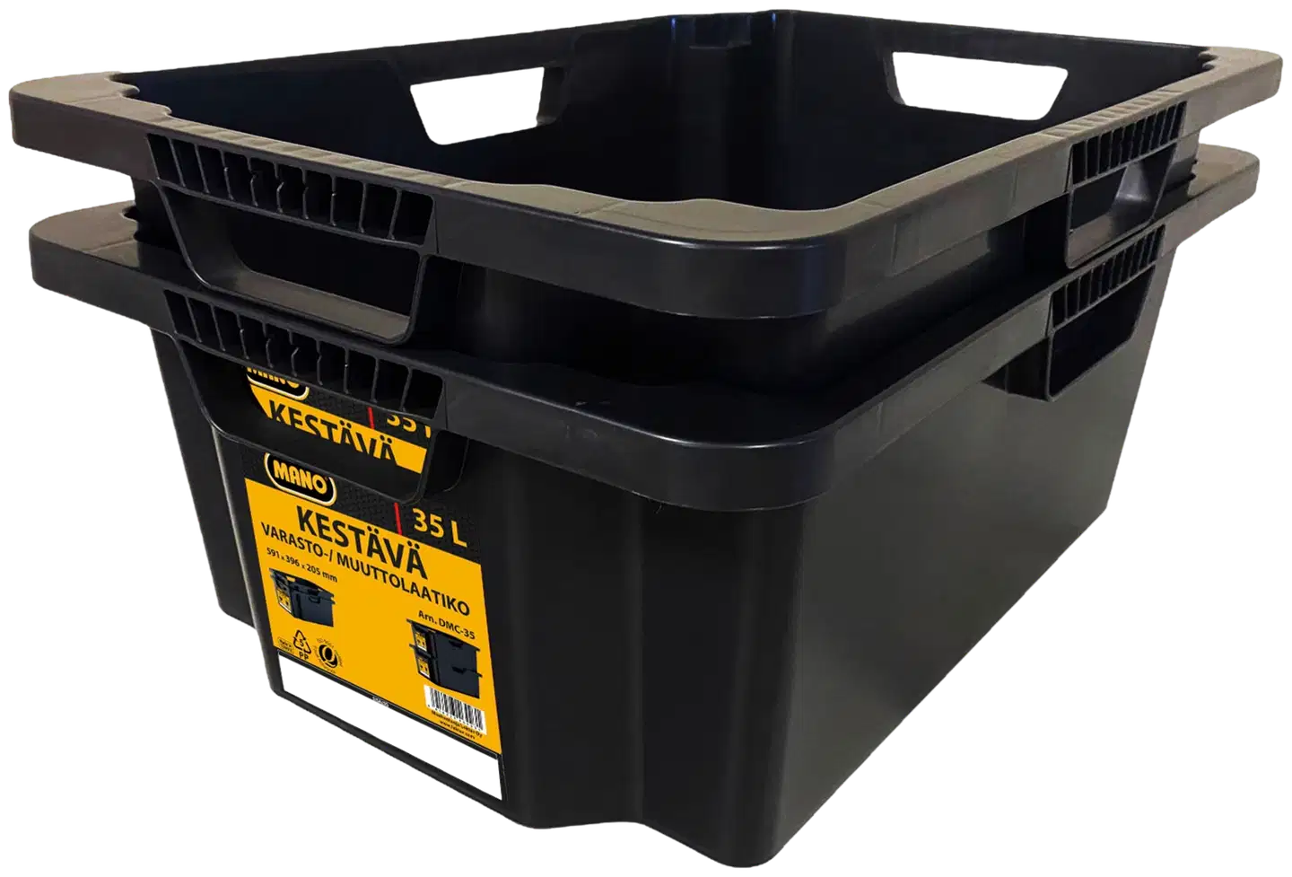 MANO varasto/muuttolaatikko 35 l musta - 2