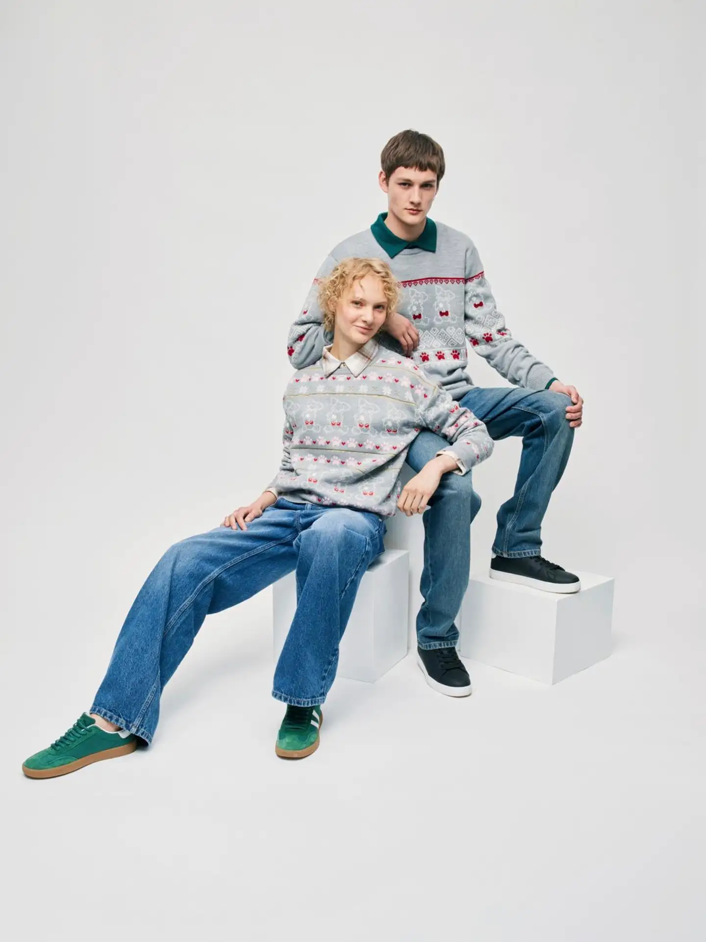 WKLY. miesten jouluneule Doggy 195W452502 - Grey melange - 4