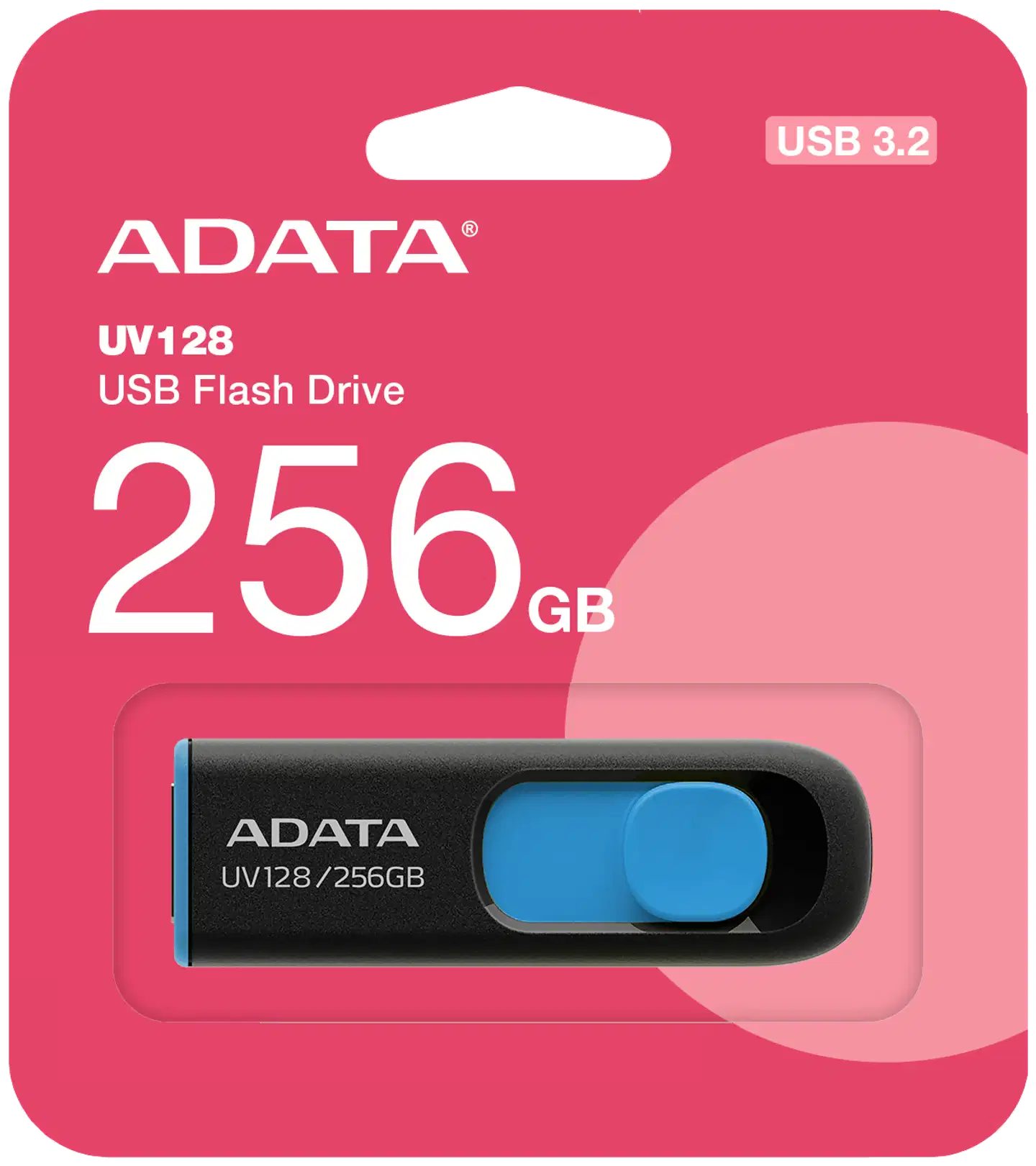 ADATA UV128 USB-muistitikku, 256 GB, musta/sininen (USB-A 3.2 Gen 1) - 2