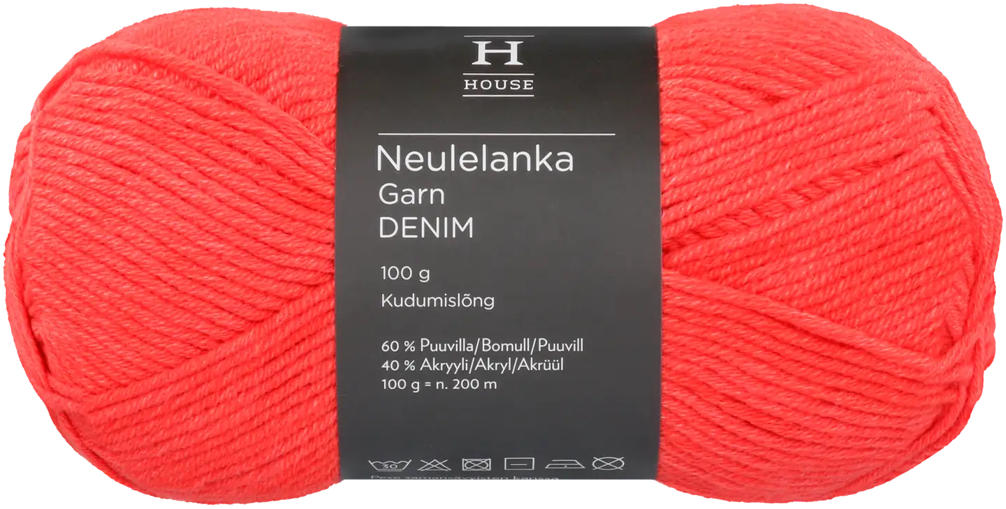 House lanka puuvillasekoite Denim 100 g Pomegranete flower 11583