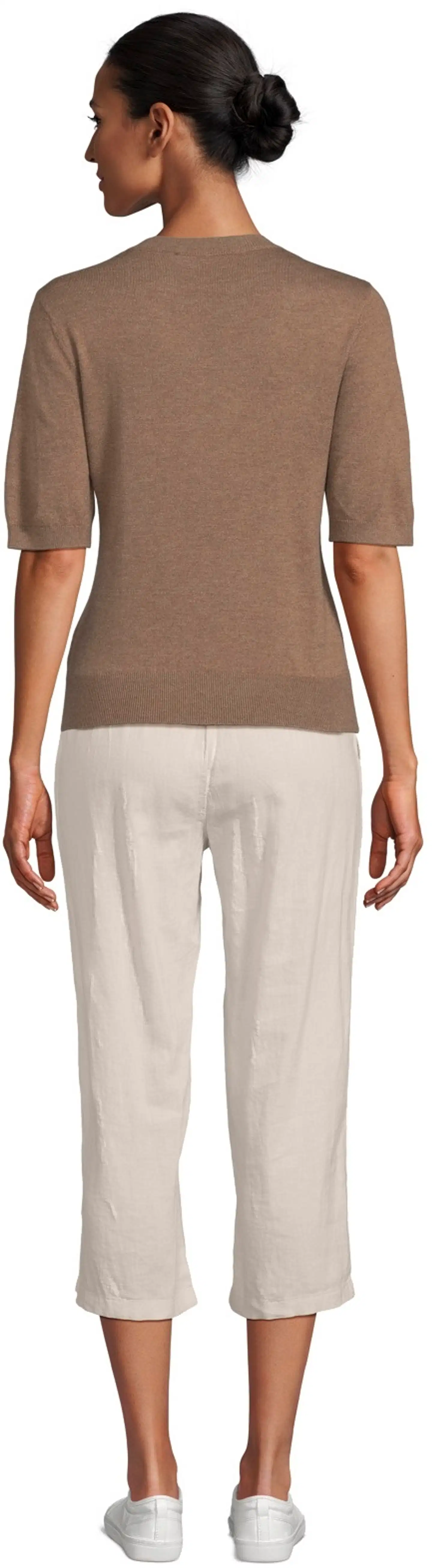 London Fog naisten lyhythihainen merinoneule 213L263601 - beige - 3