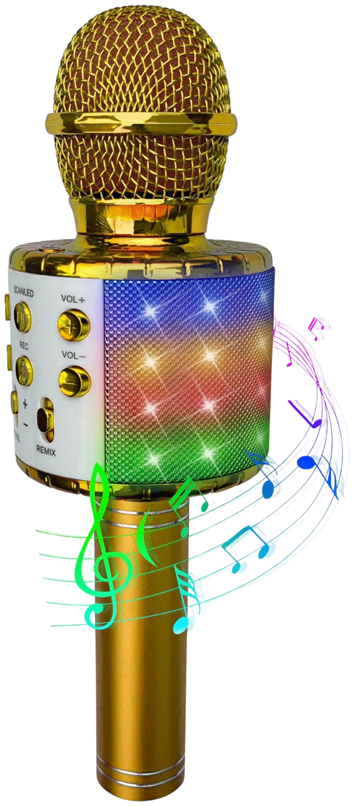 PartyFunLights bluetooth karaokemikrofoni ja kaiutin kulta - 2