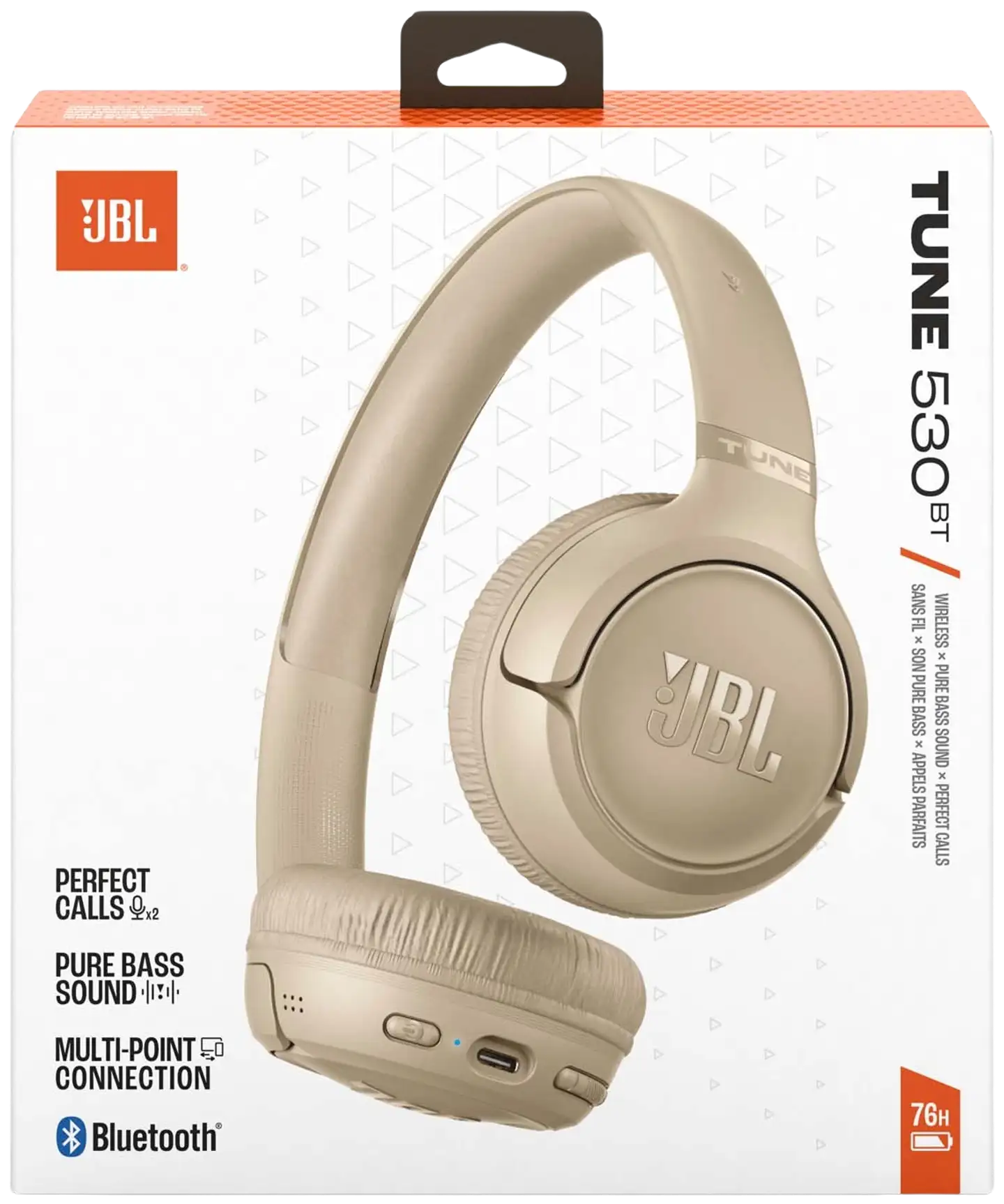 JBL langattomat sankakuulokkeet Tune 530BT beíge - 9