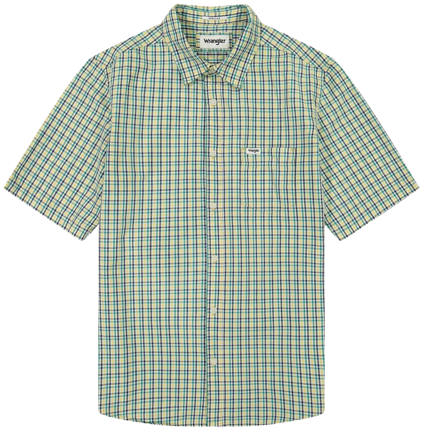 Wrangler miesten lyhythihainen kauluspaita - GREEN MULTI - 1