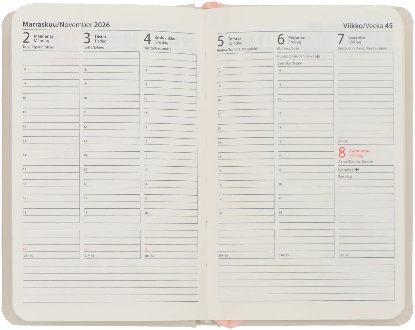 Taskukalenteri A6 Lehdet - 3