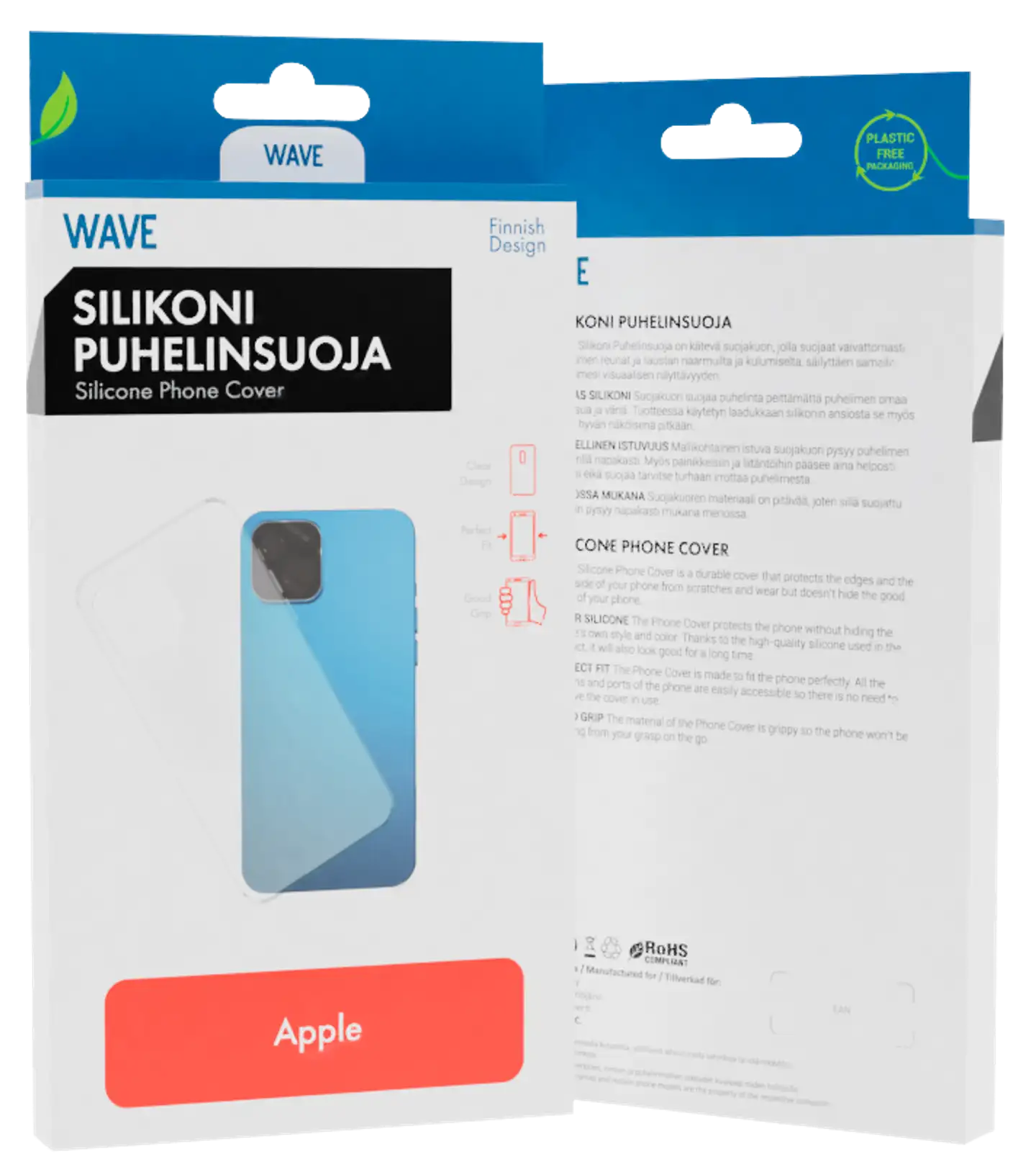 Wave Silikonisuoja, Apple iPhone SE (2022) / SE (2020) / 8 / 7 / 6S / 6, Kirkas - 1