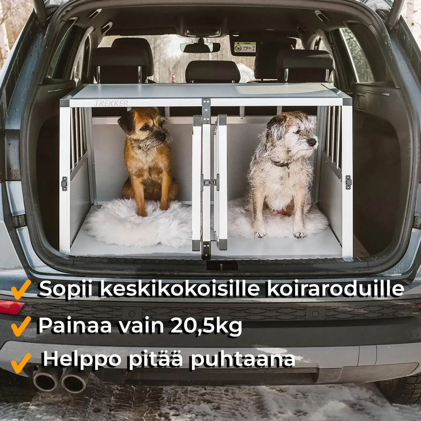 Trekker koiran kuljetushäkki XL 97x90x69,5 cm alumiini - 12