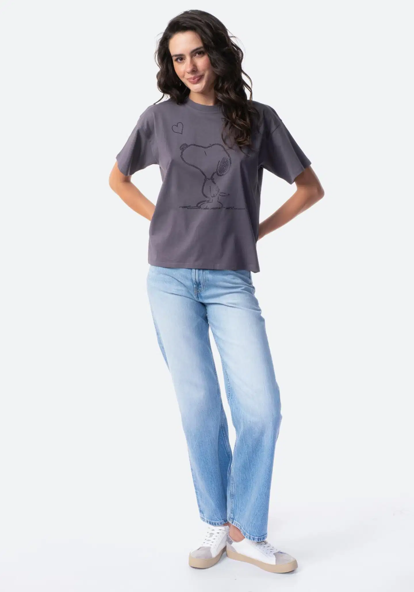 Peanuts naisten t-paita I288880 - ANTHRACITE - 2