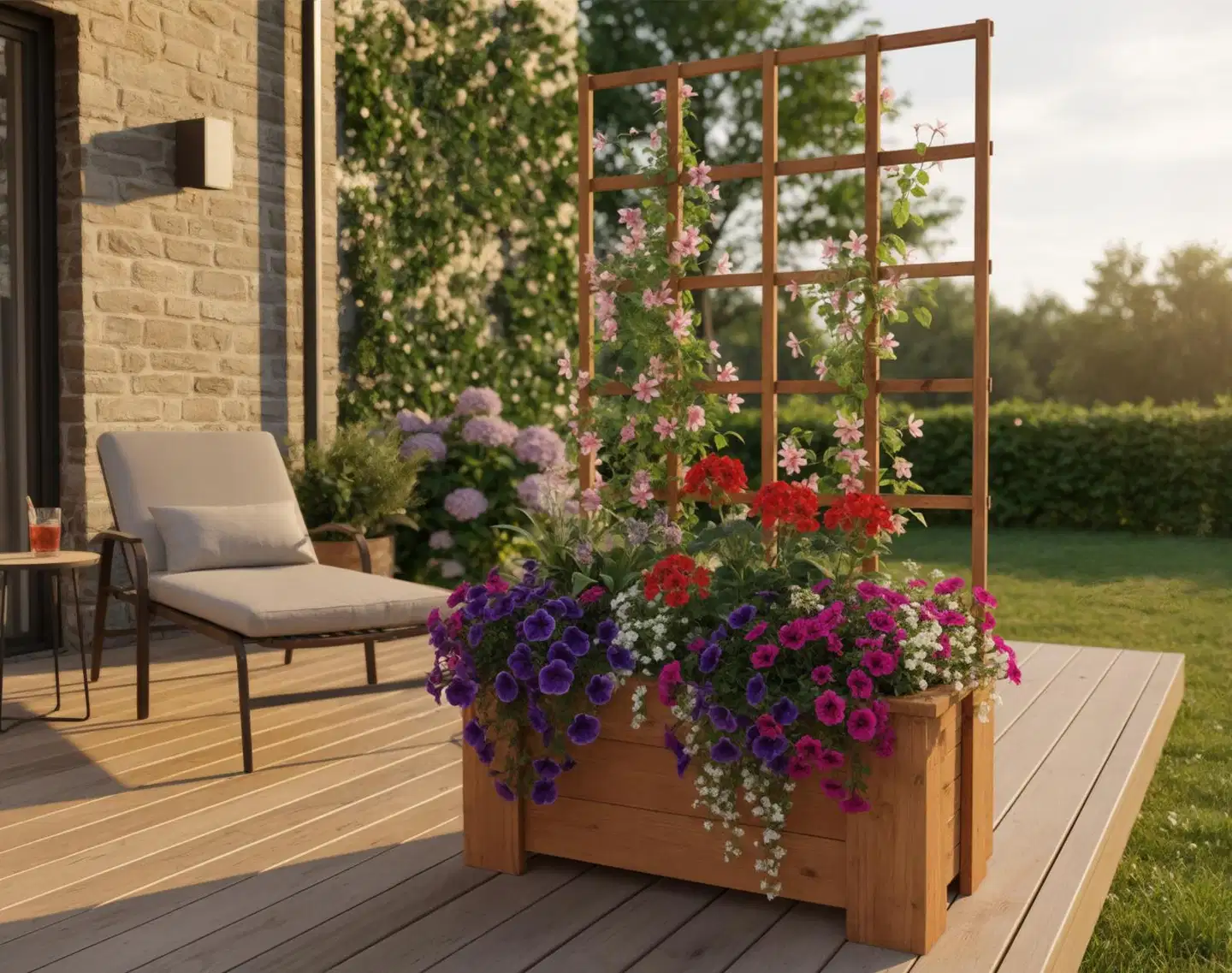 Miljöörakennus köynnösritilälaatikko 89x27x34 cm, kovapuunruskea - 4