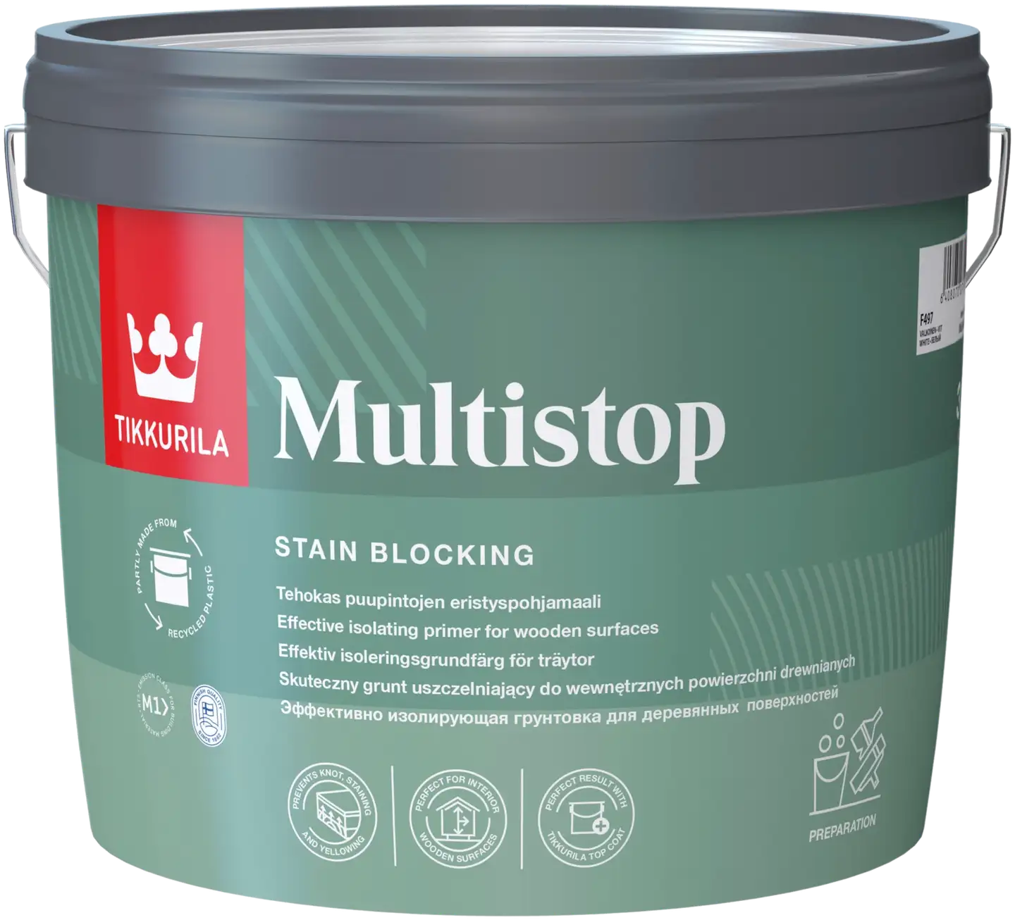 Tikkurila eristyspohjamaali Multistop 3 l valkoinen F497 himmeä