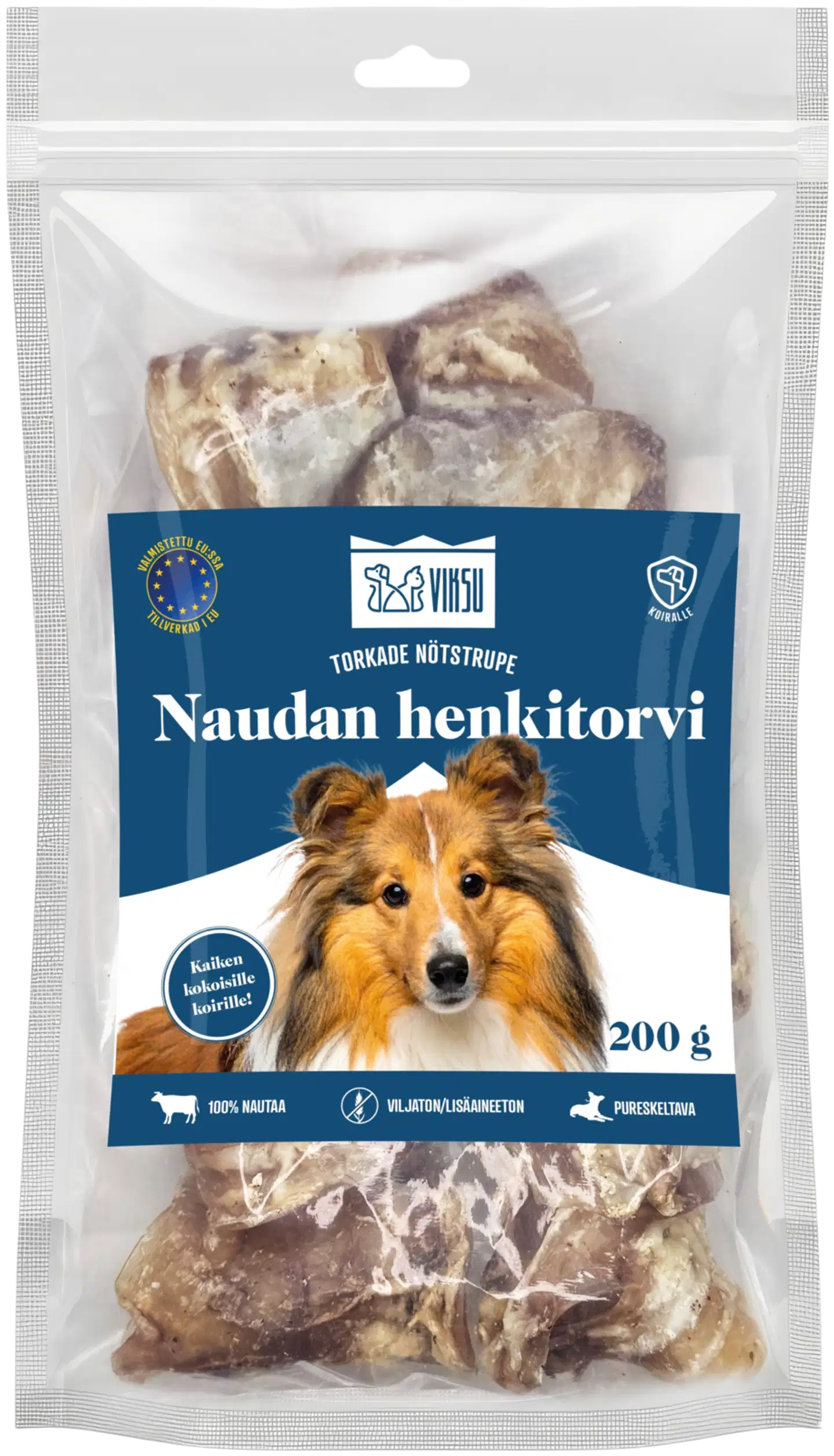 Viksu koiralle naudan henkitorvi 200 g