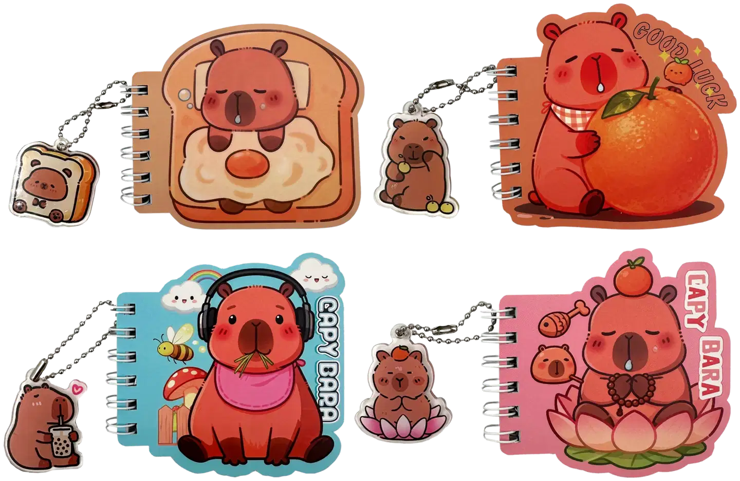 Capybara mini kierremuistikirja, 4 eril.lajit. - 1