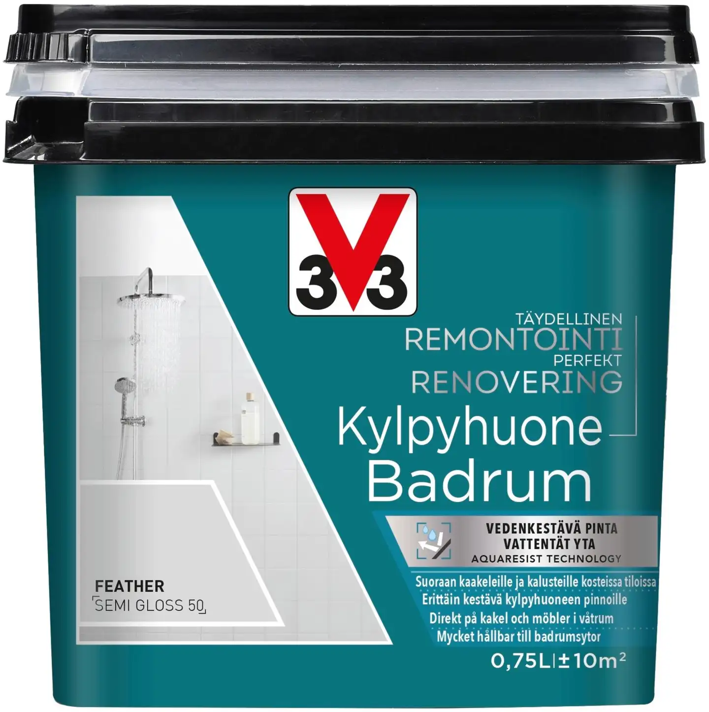 V33 Remontointimaali kylpyhuone 750ml Feather