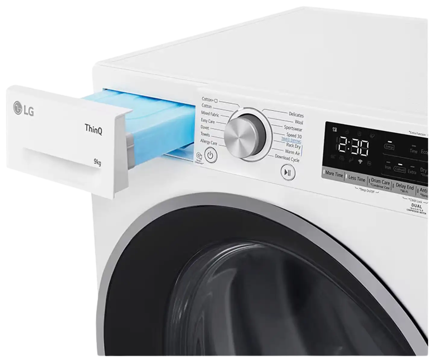 LG kuivausrumpu RH90V5AV7N 9kg valkoinen - 6