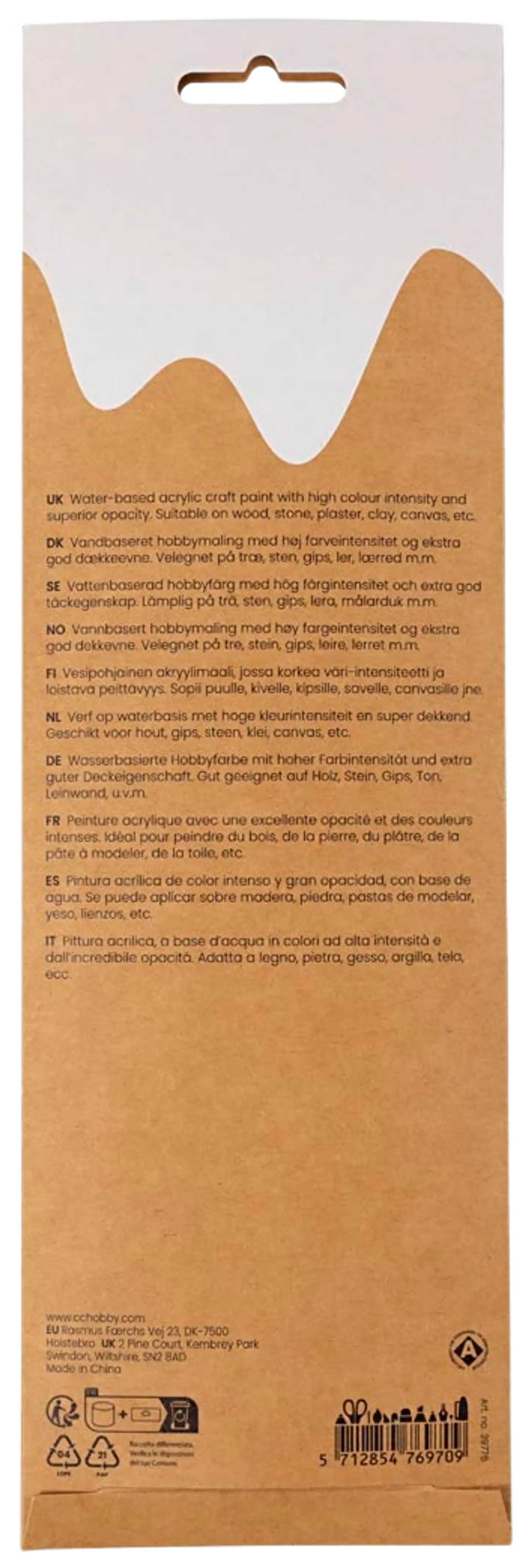 Creativ Company plus color -ask.maali luonnonrusk. 6x5ml - 3