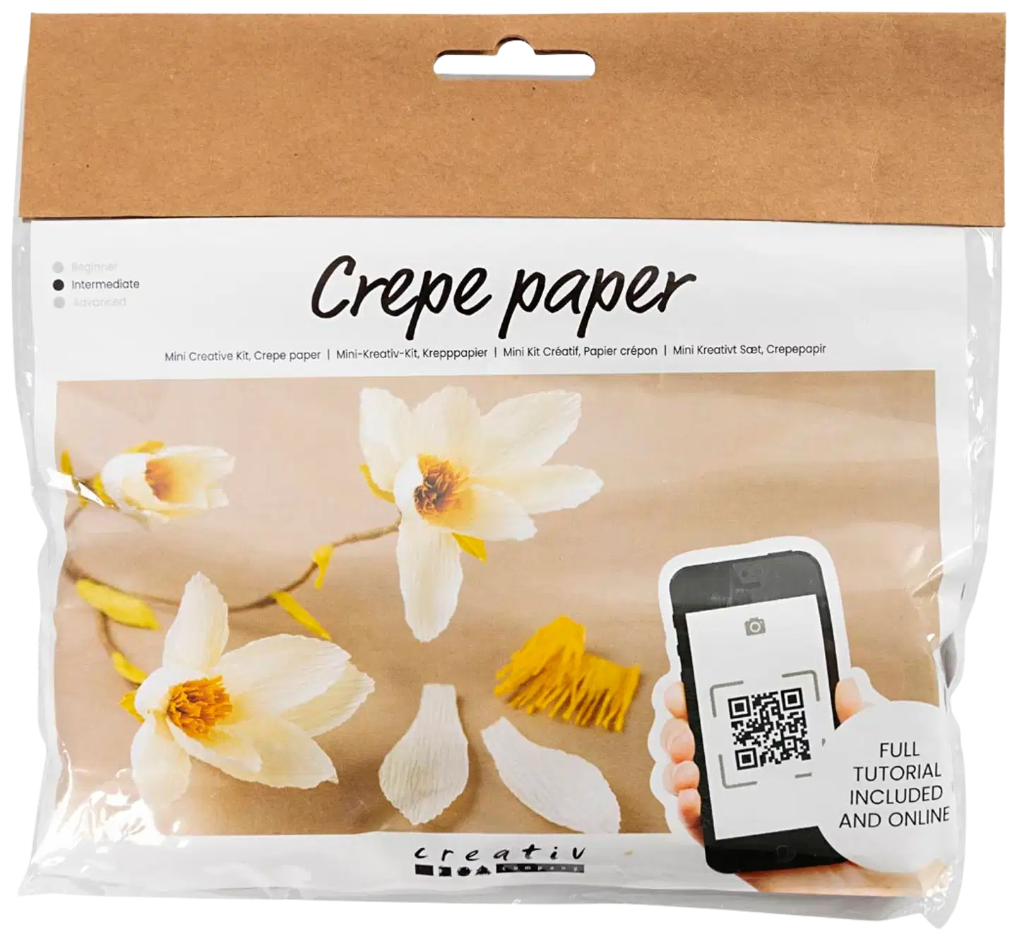 Creativ Company askartelusetti  kreppipaperi magnolia - 1