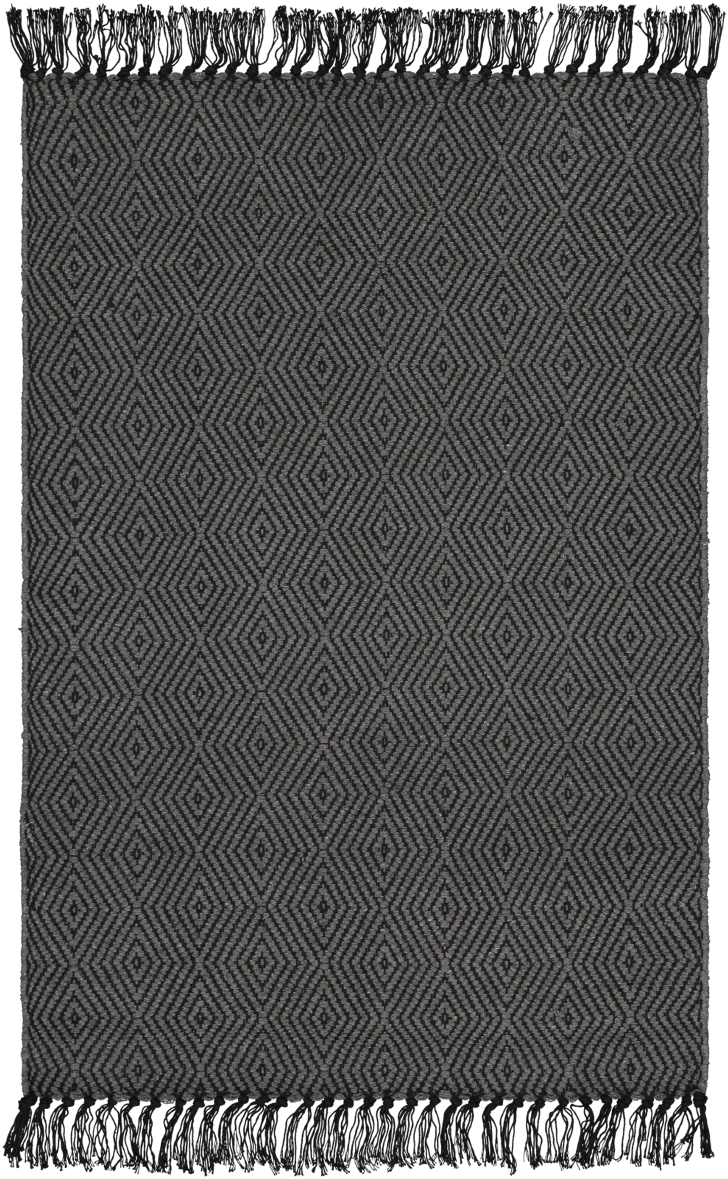 House puuvillamatto Twill 60x90 cm harmaa/musta - 1