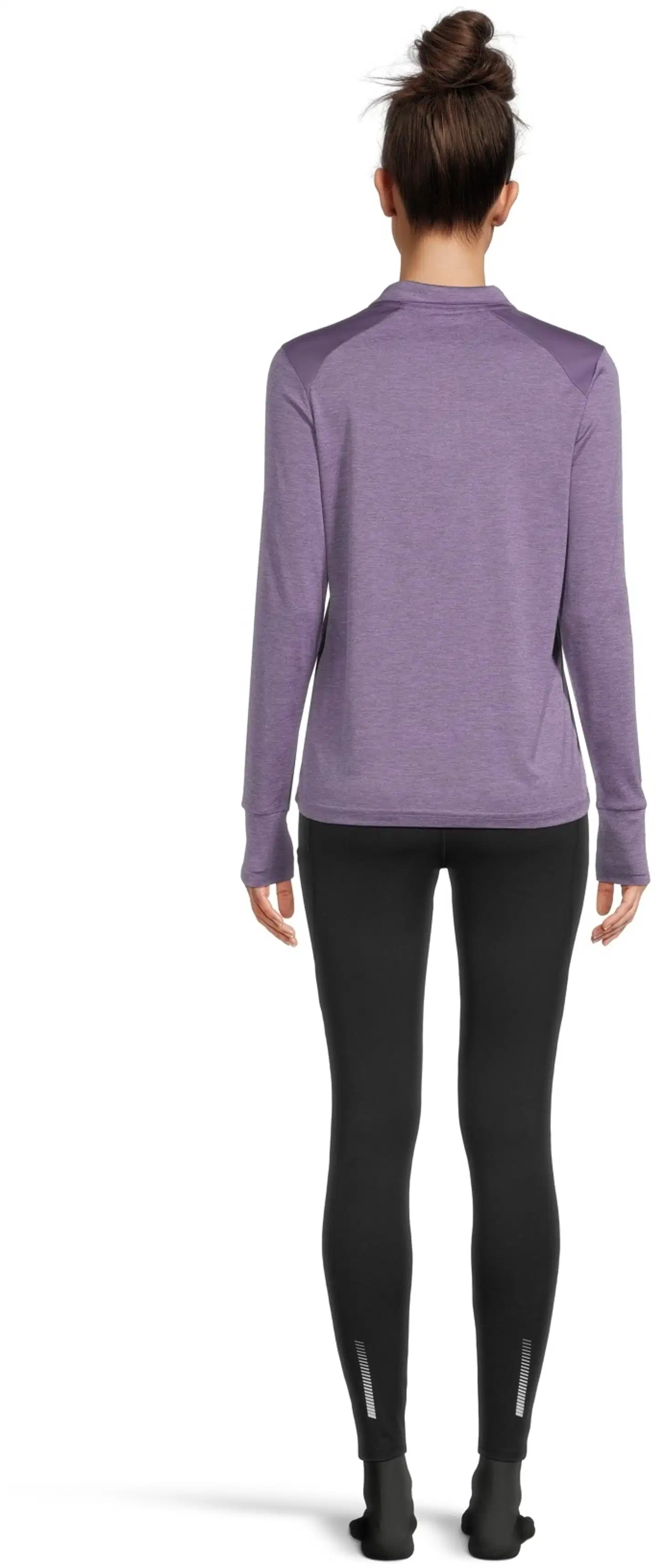 Starter naisten pitkähihainen juoksupaita vetoketjukauluksella SWS26004 - Lilac Melange - 3
