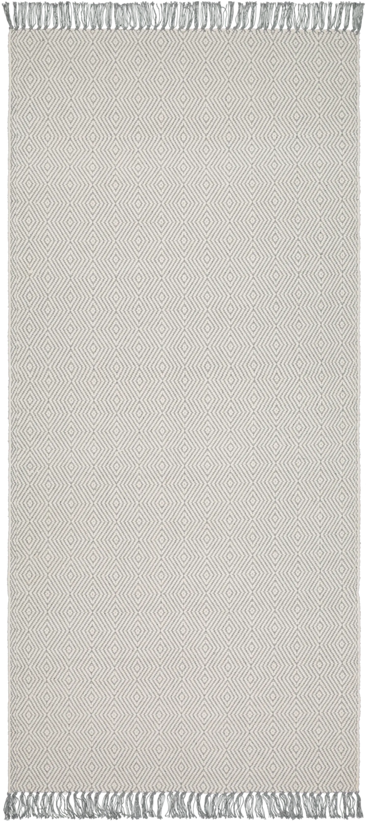 House puuvillamatto Twill 90x200 cm luonnonvalkoinen/vaaleanharmaa - 1