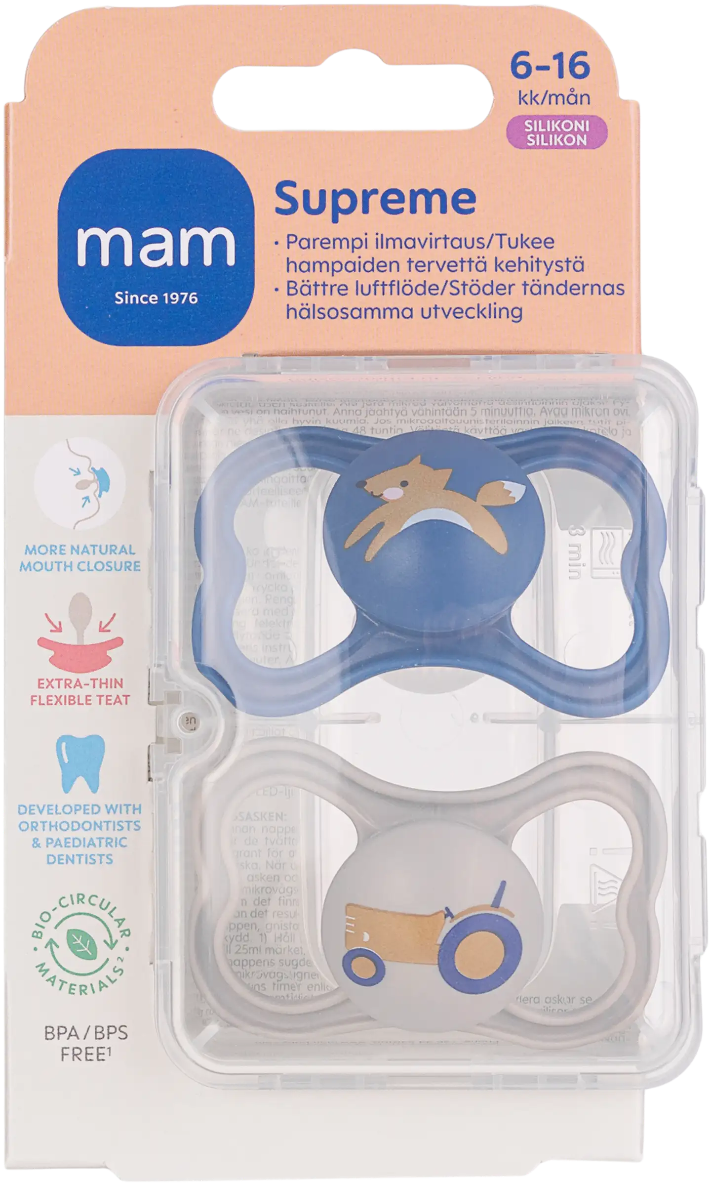 MAM Supreme 6-16kk silikoni 2kpl