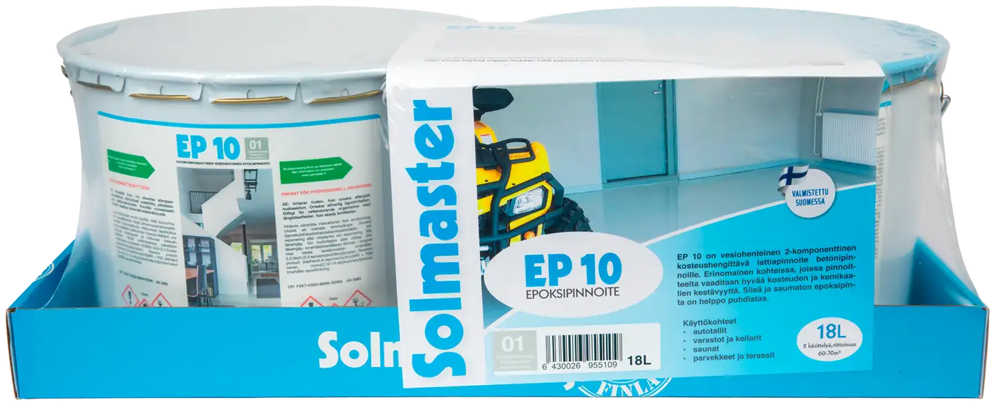 Solmaster epoksipinnoite EP 10 01 vaaleanharmaa, RAL 7038 18 L (9+9)