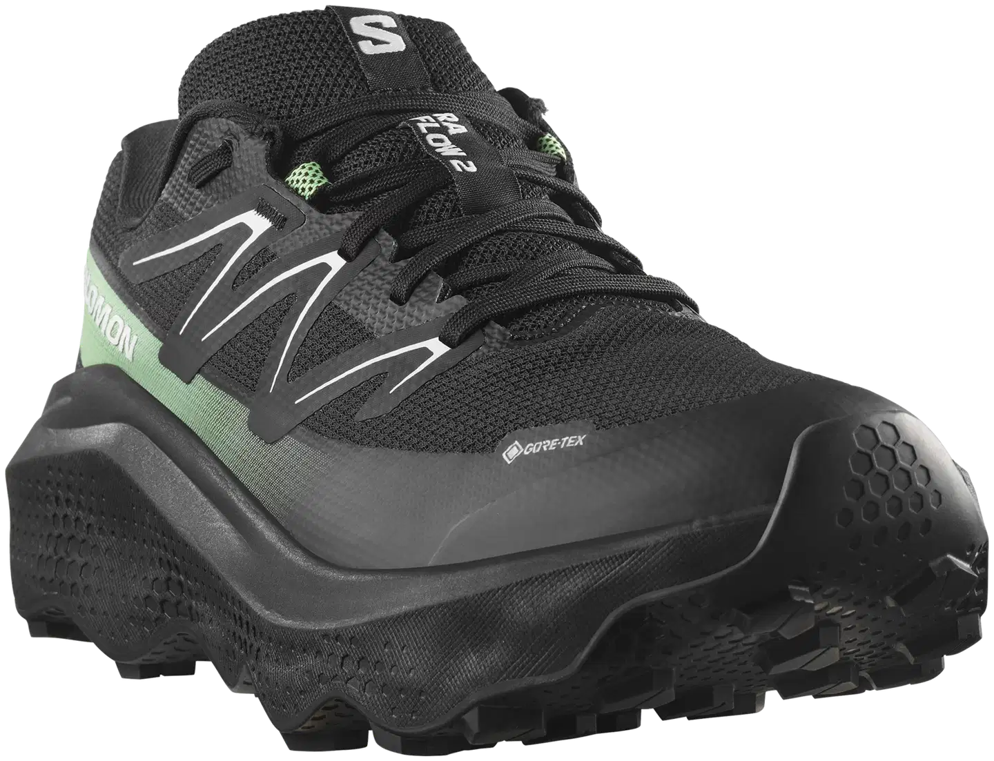Ultra flow 2  GTX, vedenpitävä juoksukenkä - Black/Black/Patina Green - 3