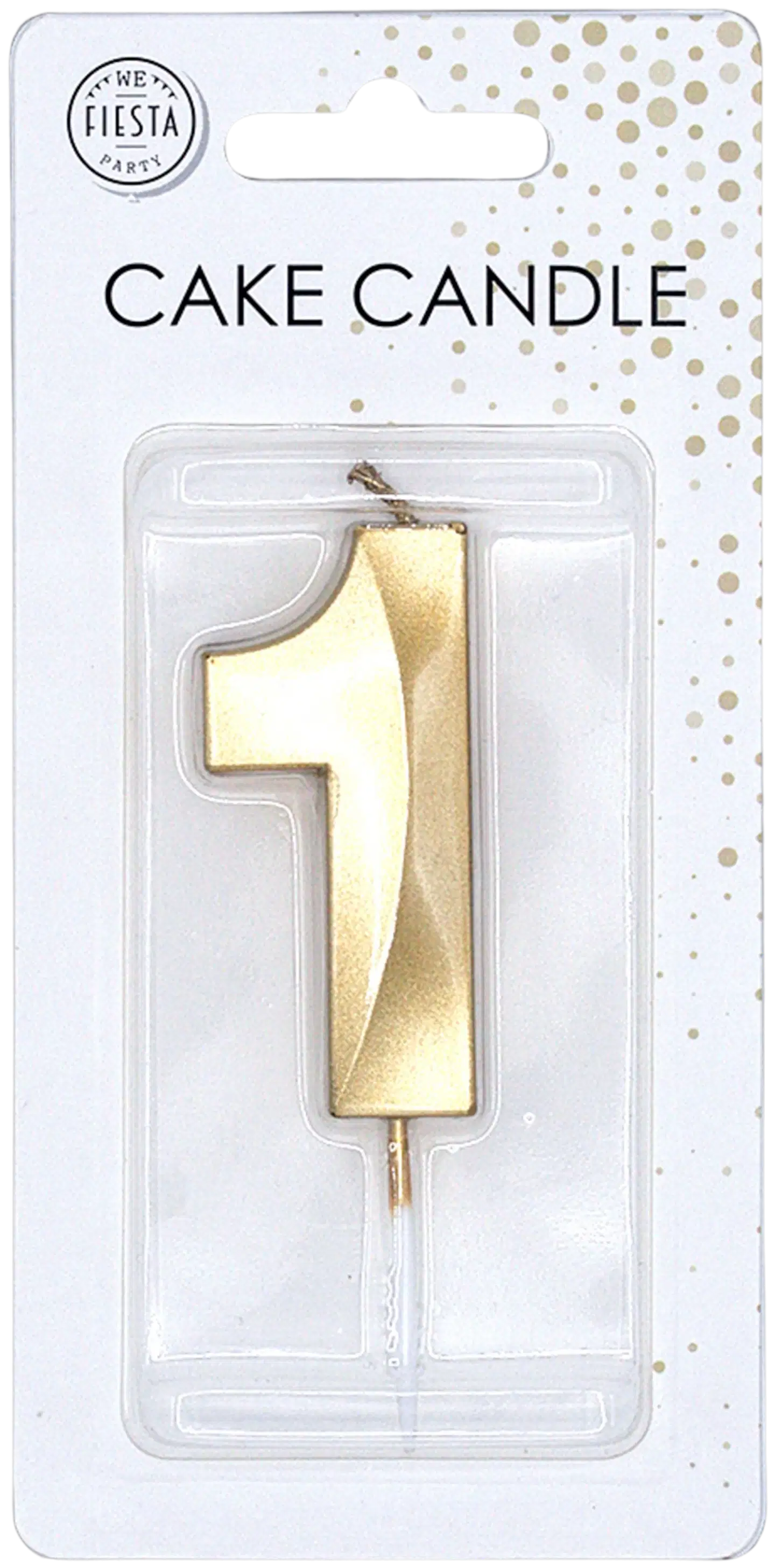 Kakkukynttilä 1 kultainen 6 cm - 3