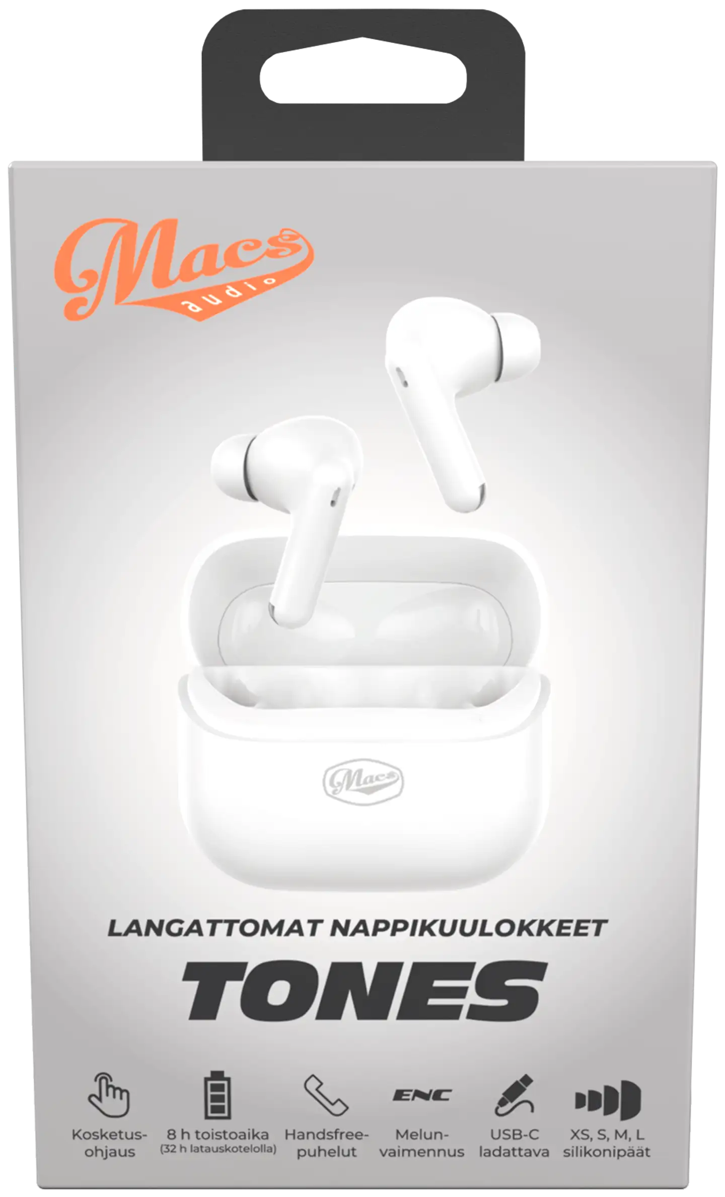 Macs langattomat nappikuulokkeet Tones valkoinen - 3