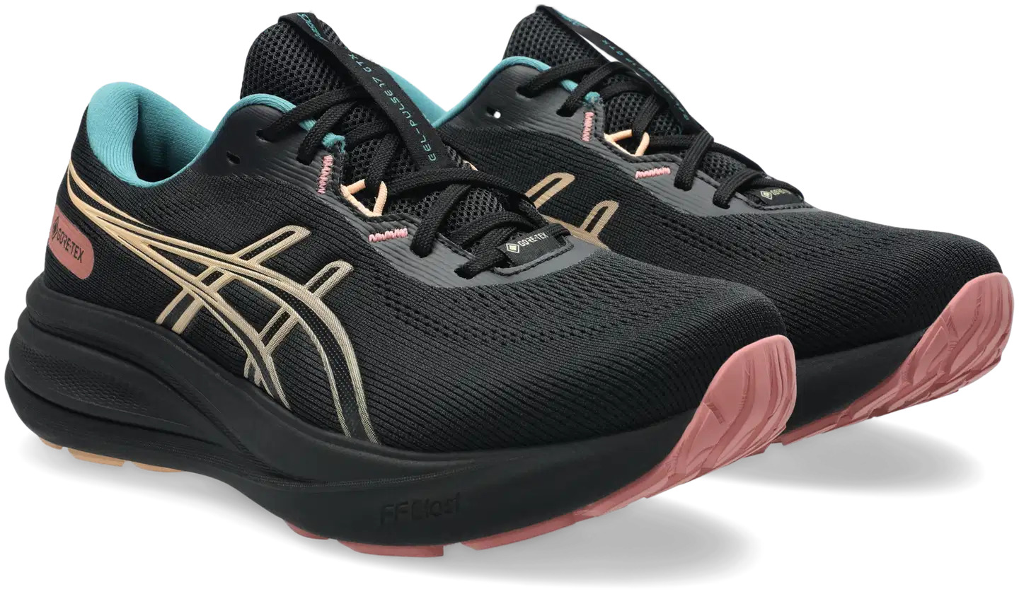 Asics Gel-Pulse 17 naisten Gore-Tex kenkä - BLACK/APRICOT CRUSH - 1