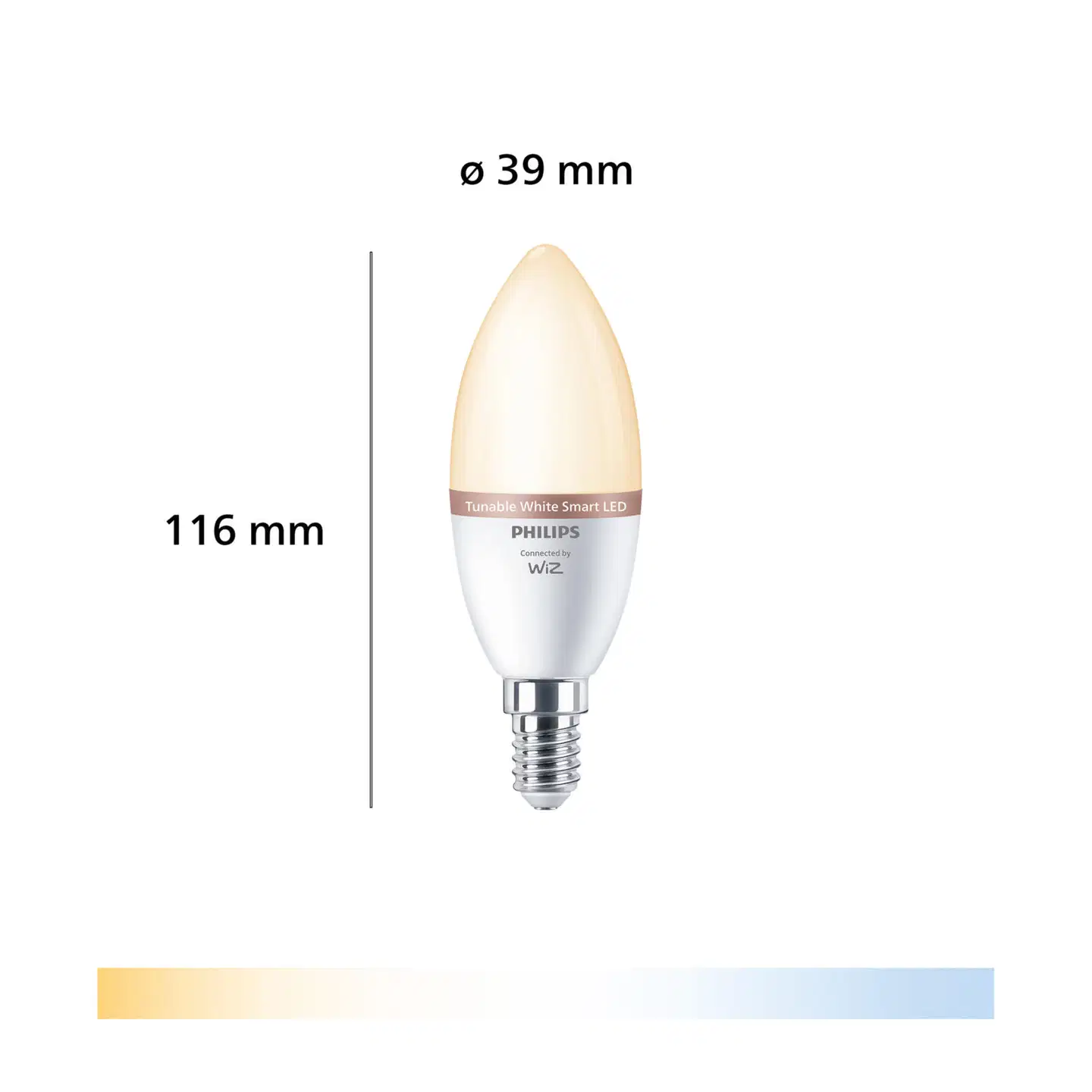 Philips Smart Lighting LED-filamenttilamppu 5W C37 E14 2700-6500K 470lm tunable white - 2