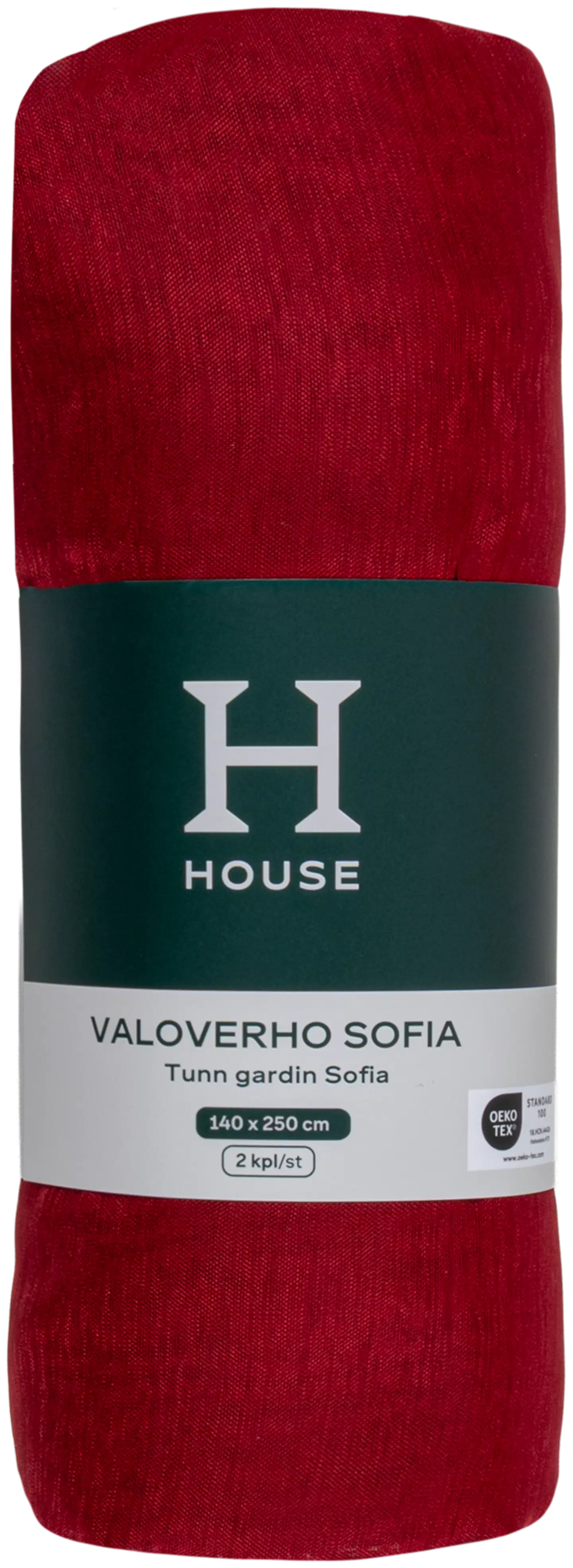 House valoverho Sofia 140 x 250 cm 2 kpl punainen - 5