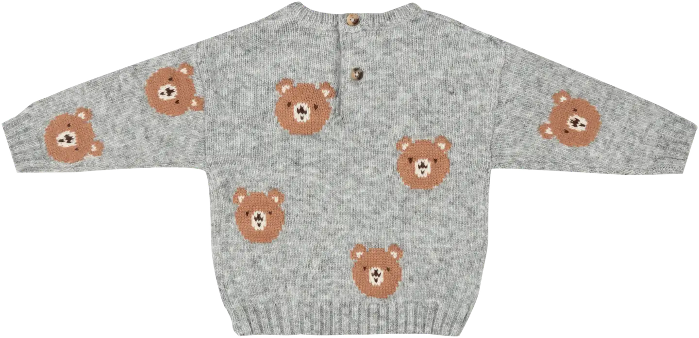 TEX BABY vauvojen neulepusero Nalle - GREY CHINE DARK - 2