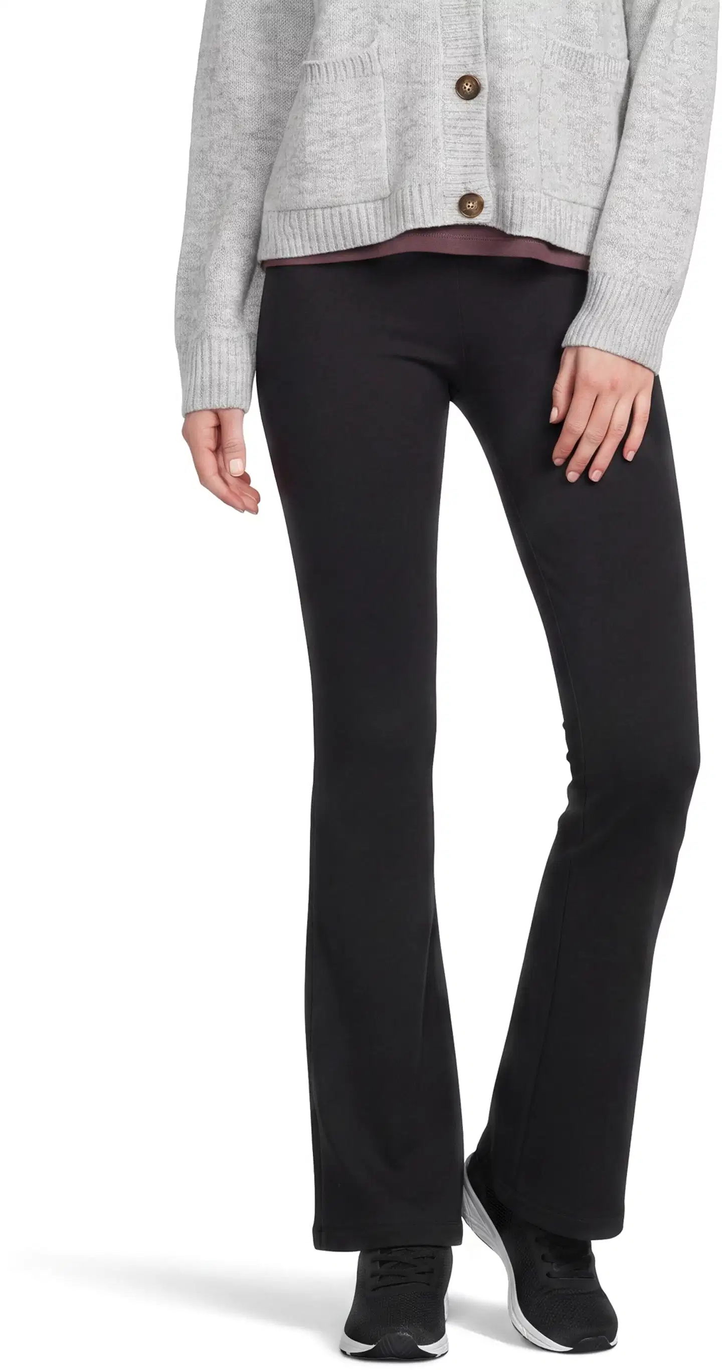 House naisten flare leg trikoohousut Betsy - Black - 1