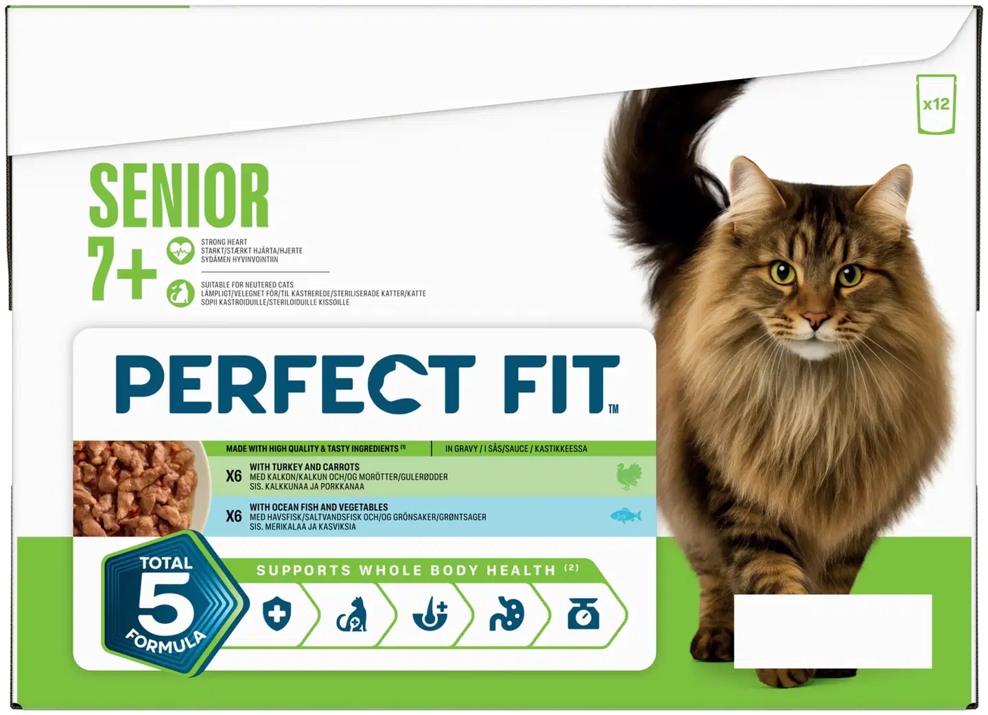 Perfect Fit Cat Pouch 12x85g Seniormix