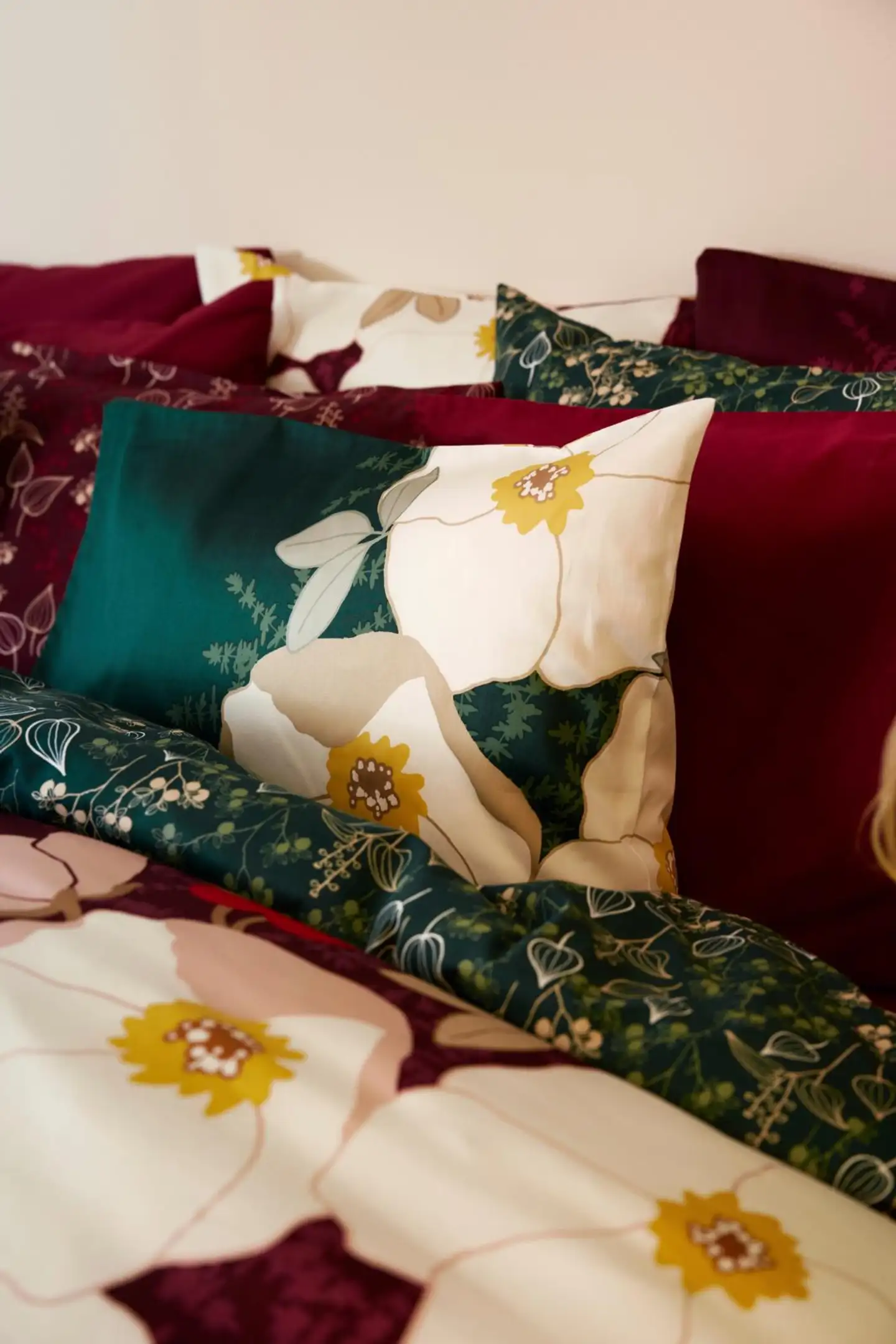 Finlayson satiini pussilakanasetti Rosa 150X210+50X60 tumma vihreä - 2