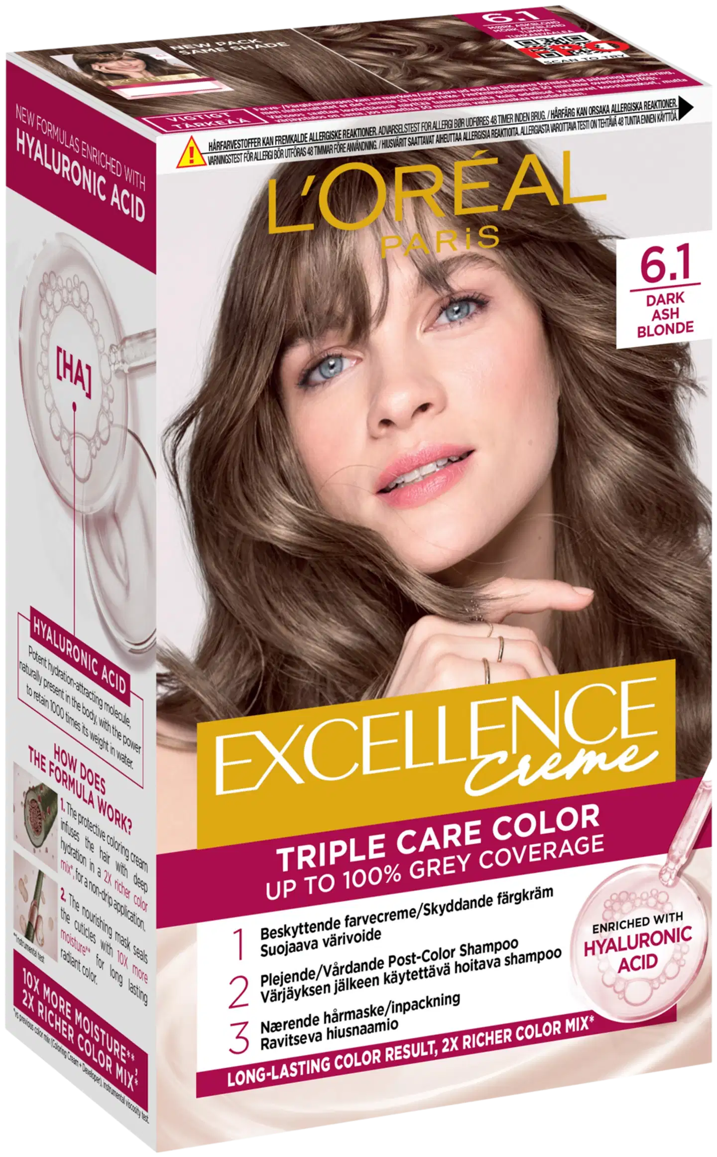 Excellence Creme 6.1 Dark Ash Blonde - 2