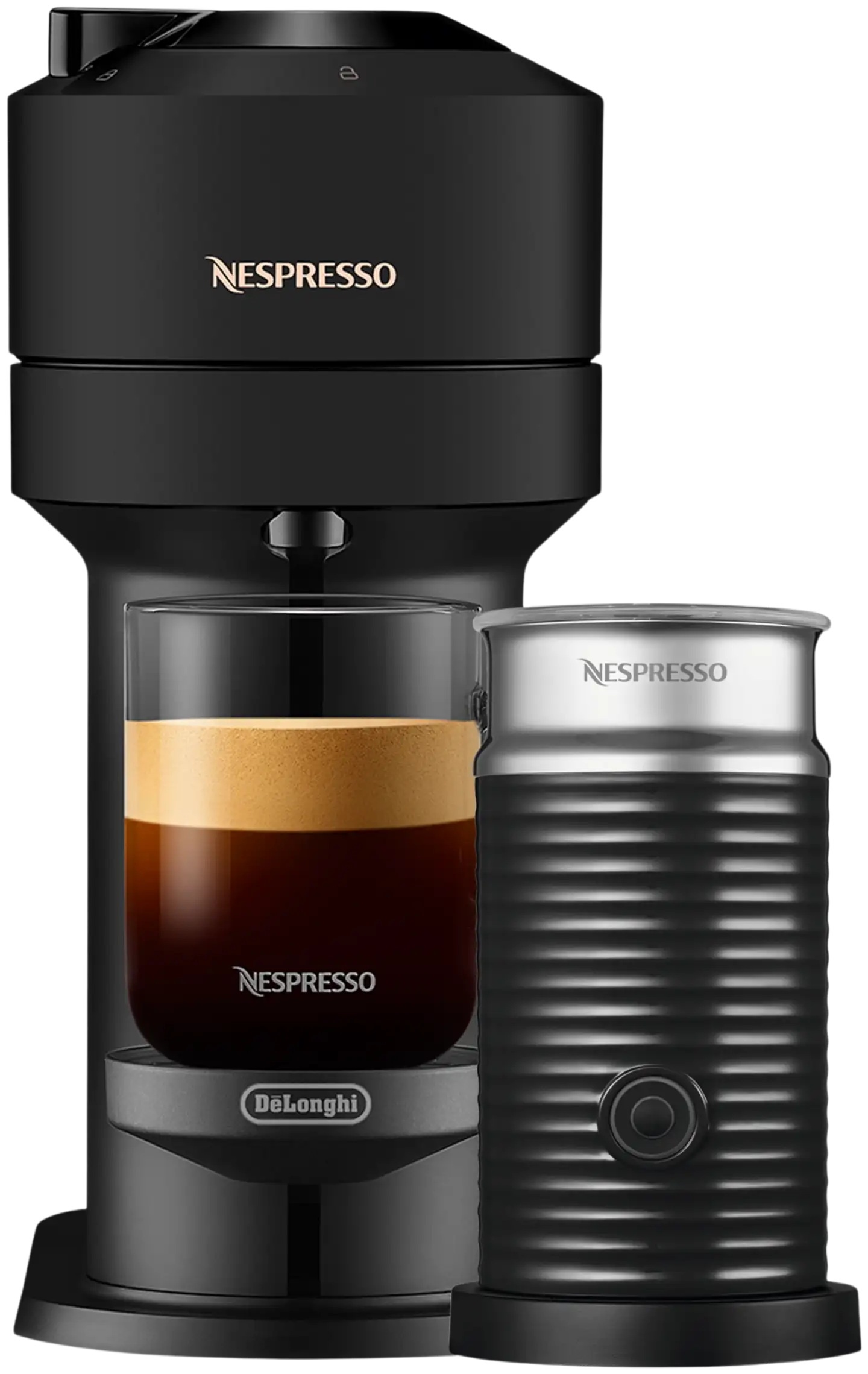 Nespresso Vertuo Next ENV120.BMAE kapselikeitin + Aeroccino maidonvaahdotin, De'Longhi ENV120.BMAE - 1