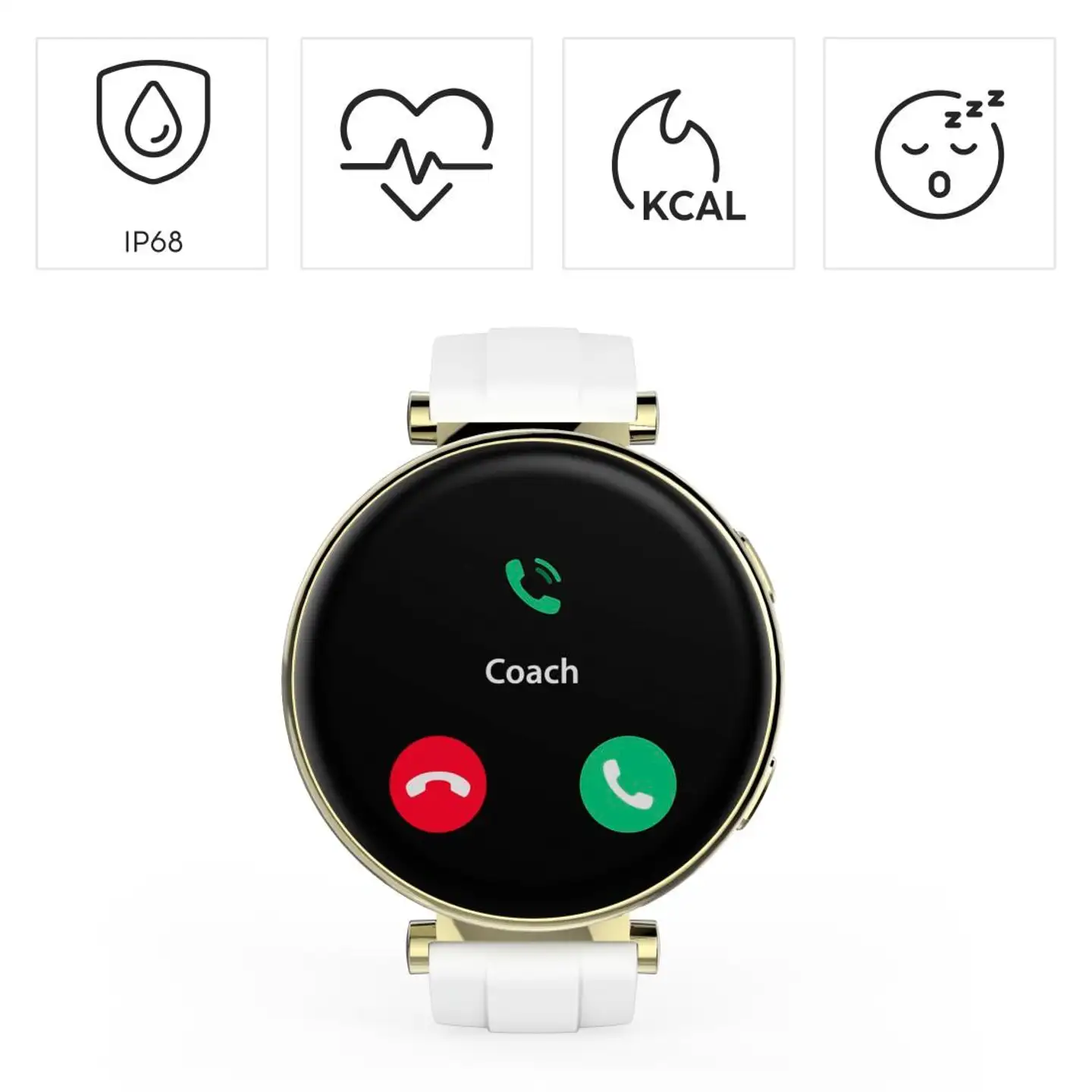 Hama Smart Watch 7000 älykello, AMOLED 1.32", IP68, kulta/valkoinen - 12