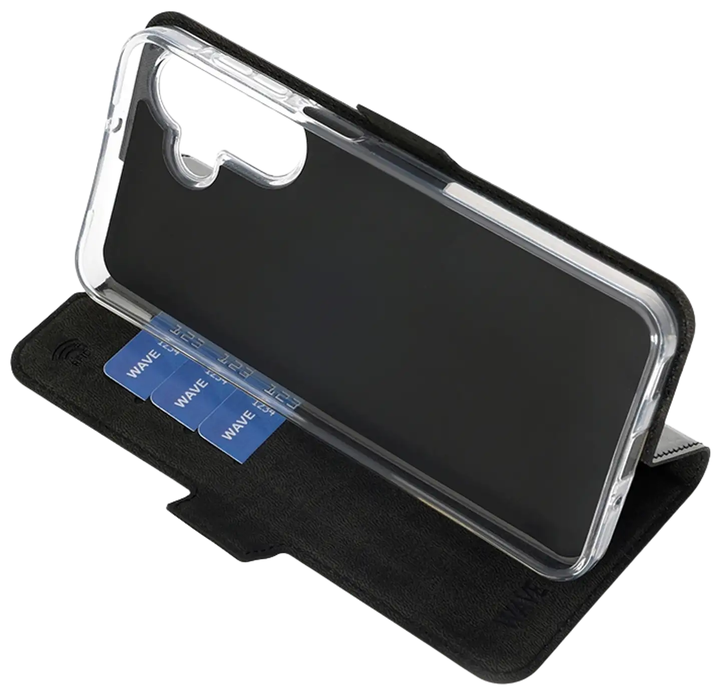 Wave Book Case, Samsung Galaxy A17 5G / Samsung Galaxy A17 4G, Musta - 5