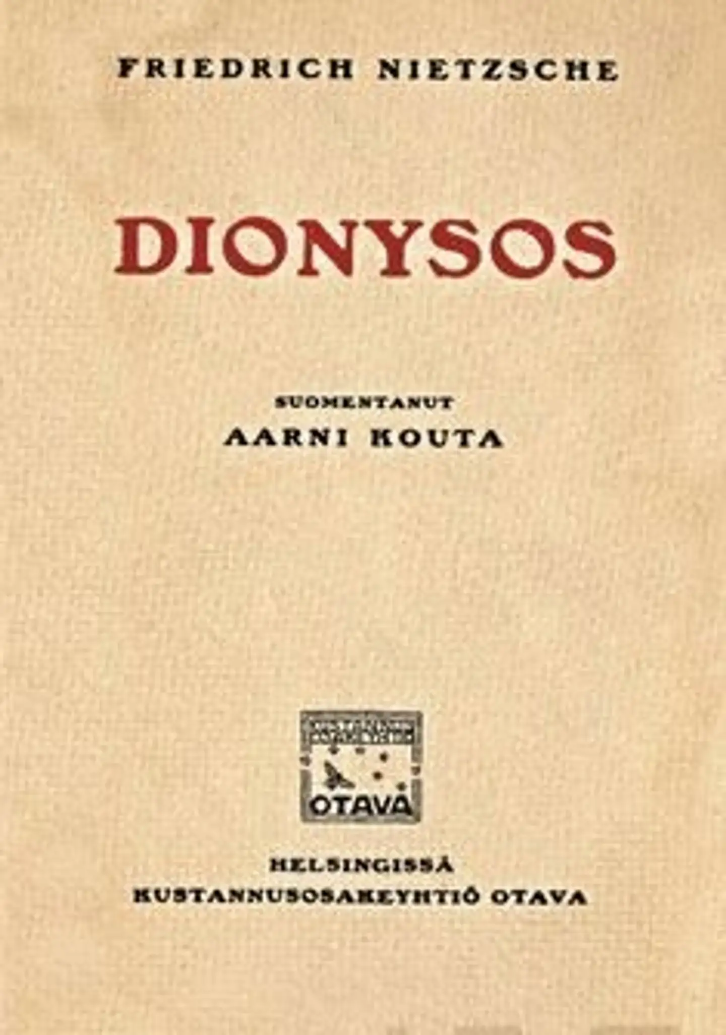 Nietzche, Dionysos - valikoima runoja