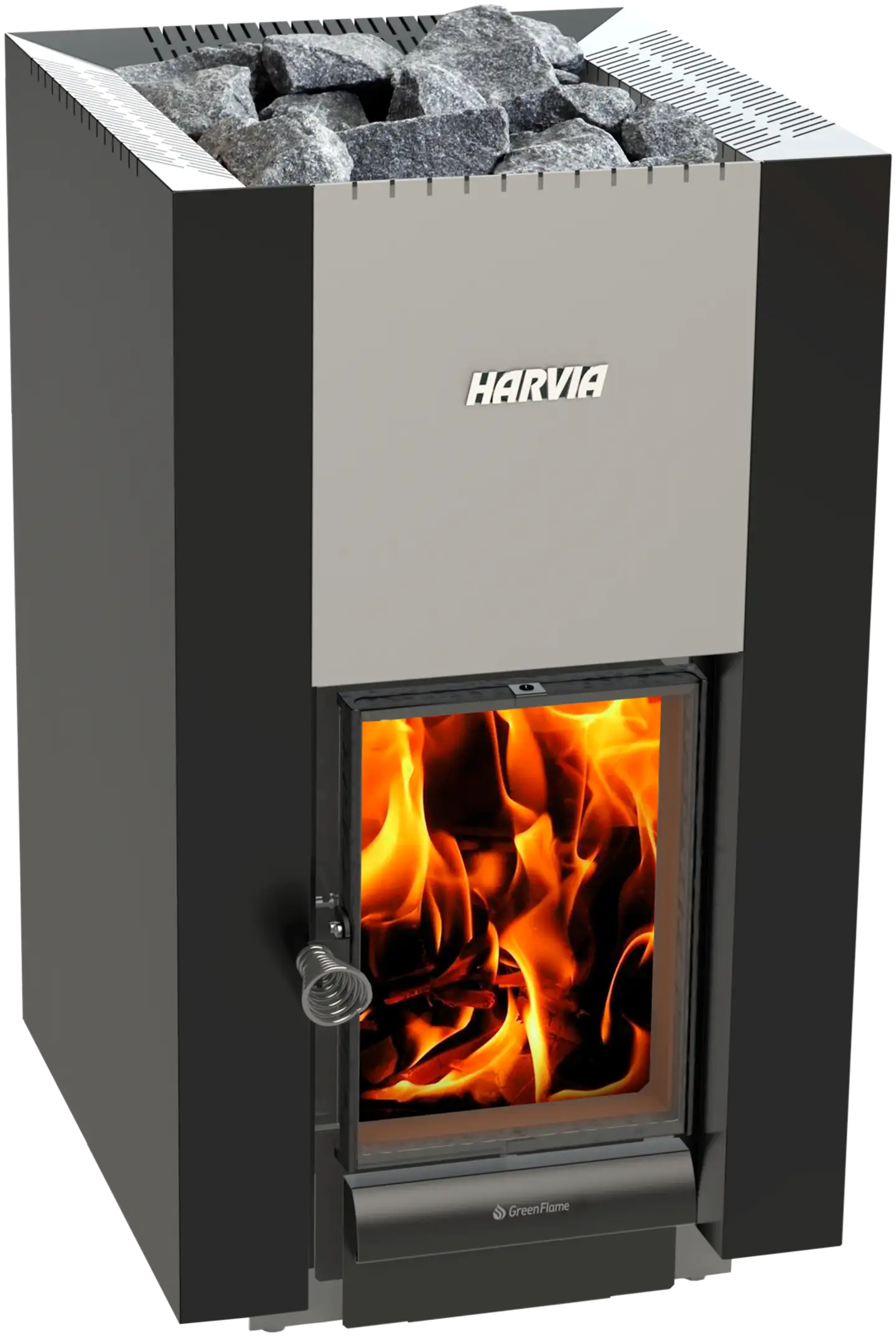 Harvia puukiuas 22 Greenflame musta