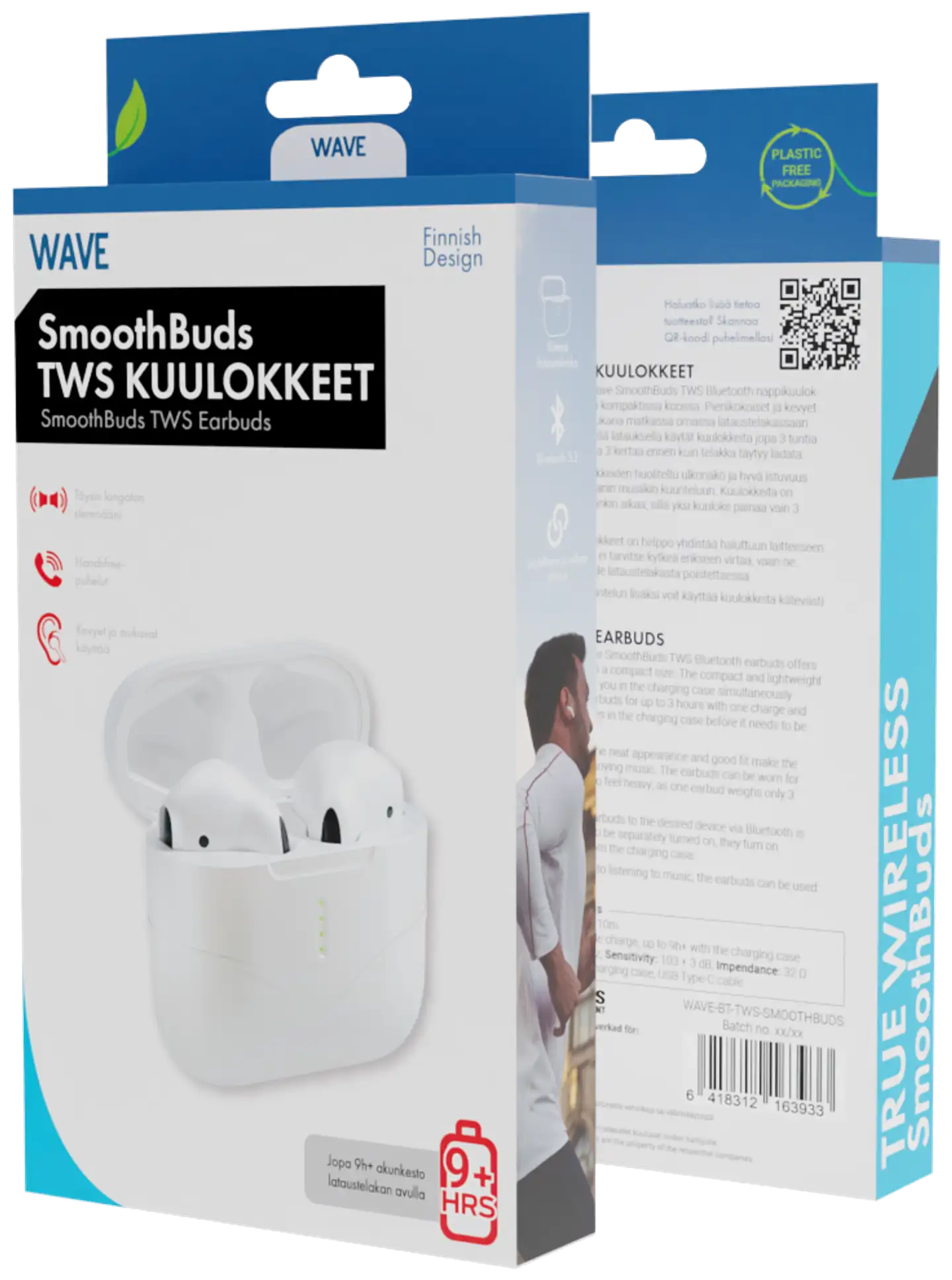 Wave SmoothBuds TWS bluetooth nappikuulokkeet, valkoinen - 2