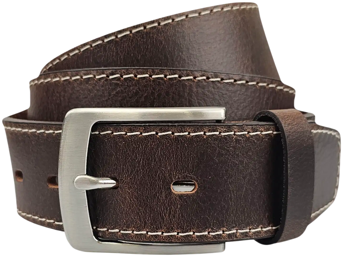 Veniz miesten nahkavyö 30322P 40mm tikattu - Ruskea