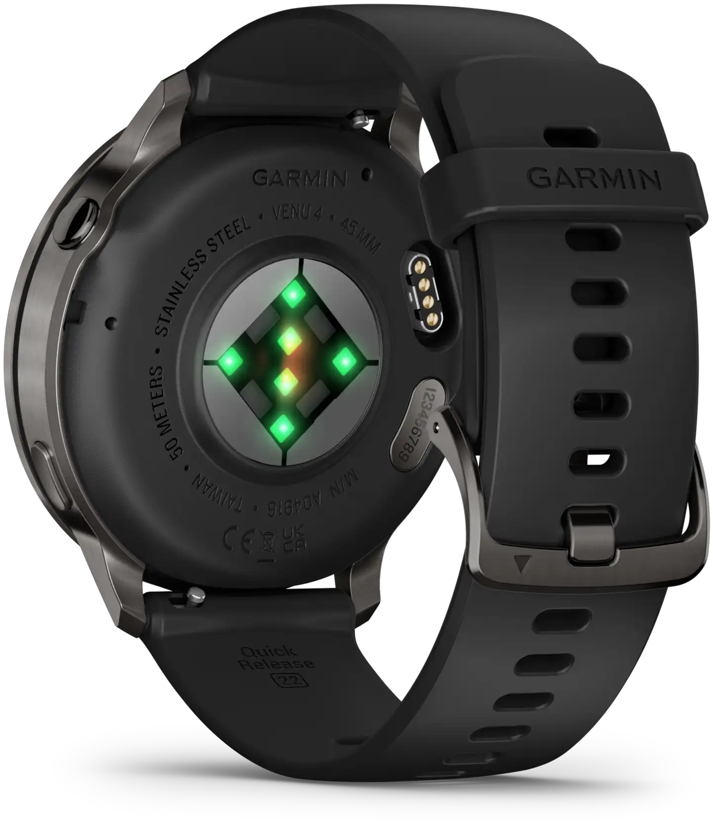 Garmin älykello Venu 4 – 45 mm, tummaharmaa, musta silikoniranneke - 8