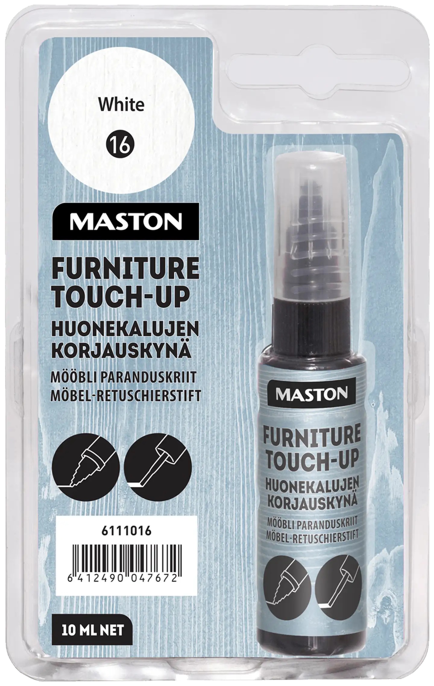 Maston Huonekalujen Korjauskynä 10ml Valkoinen