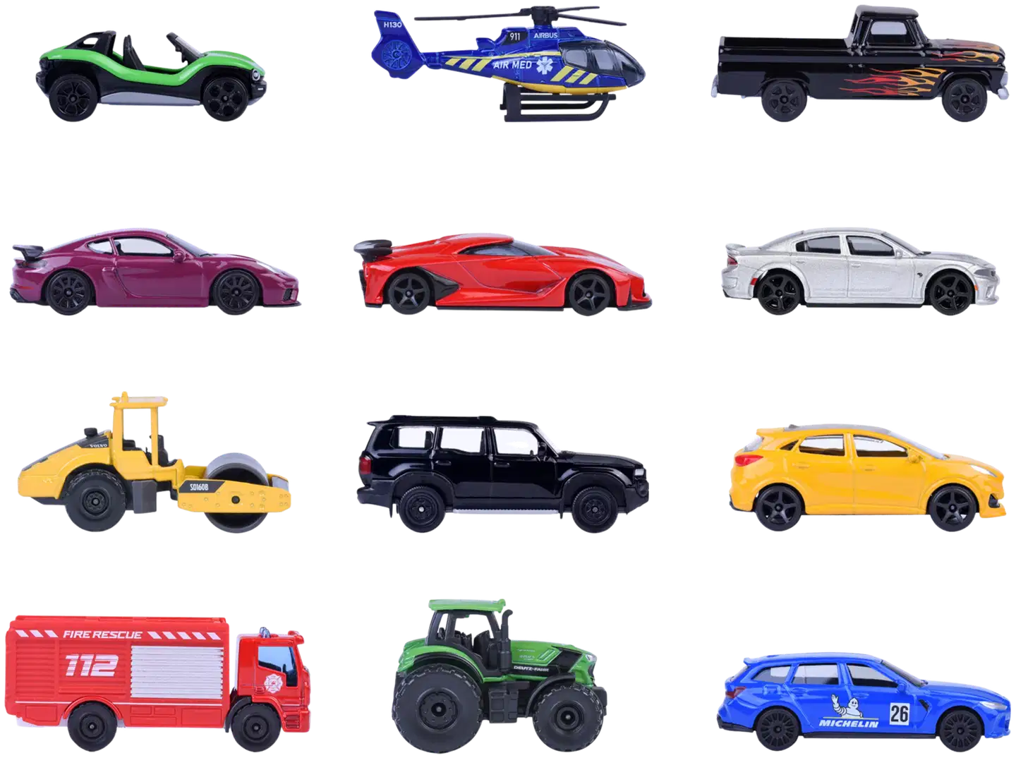 Majorette- Street Cars 12 ajoneuvon pakkaus, 1:64, 7,5 cm, die-cast - 4