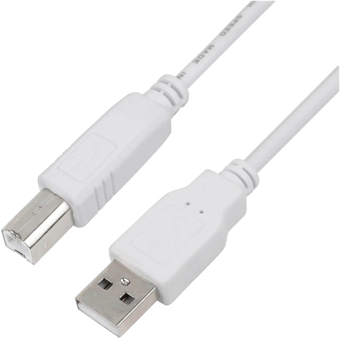 Wave USB2.0 (USB-A uros - USB-B uros) tulostinkaapeli, 1,8m, Valkoinen - 1