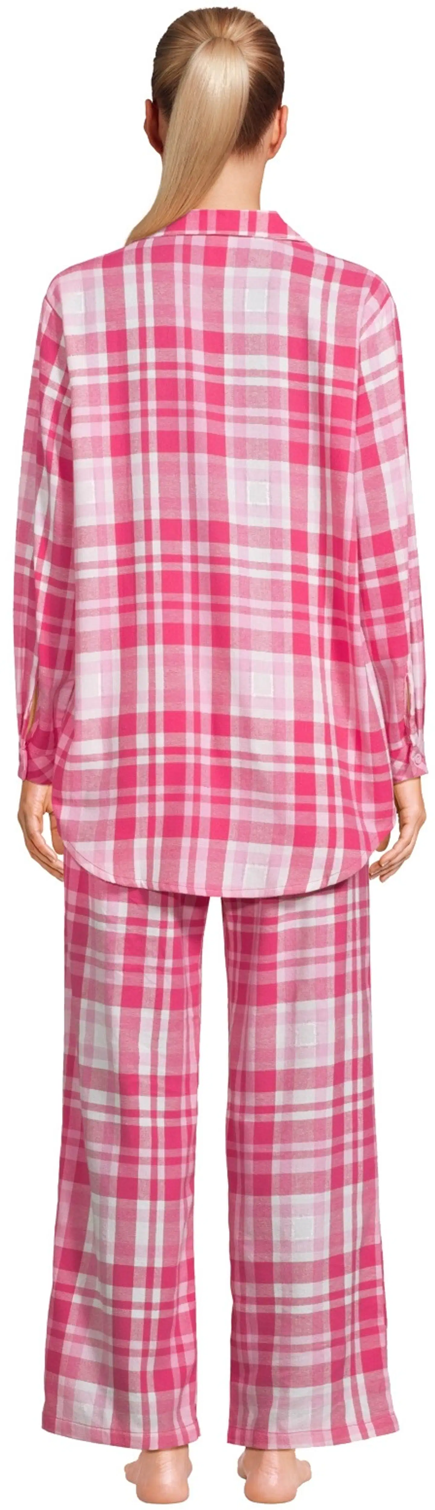 Actuelle naisten flanellipyjama 212A382616 - Pink check - 2