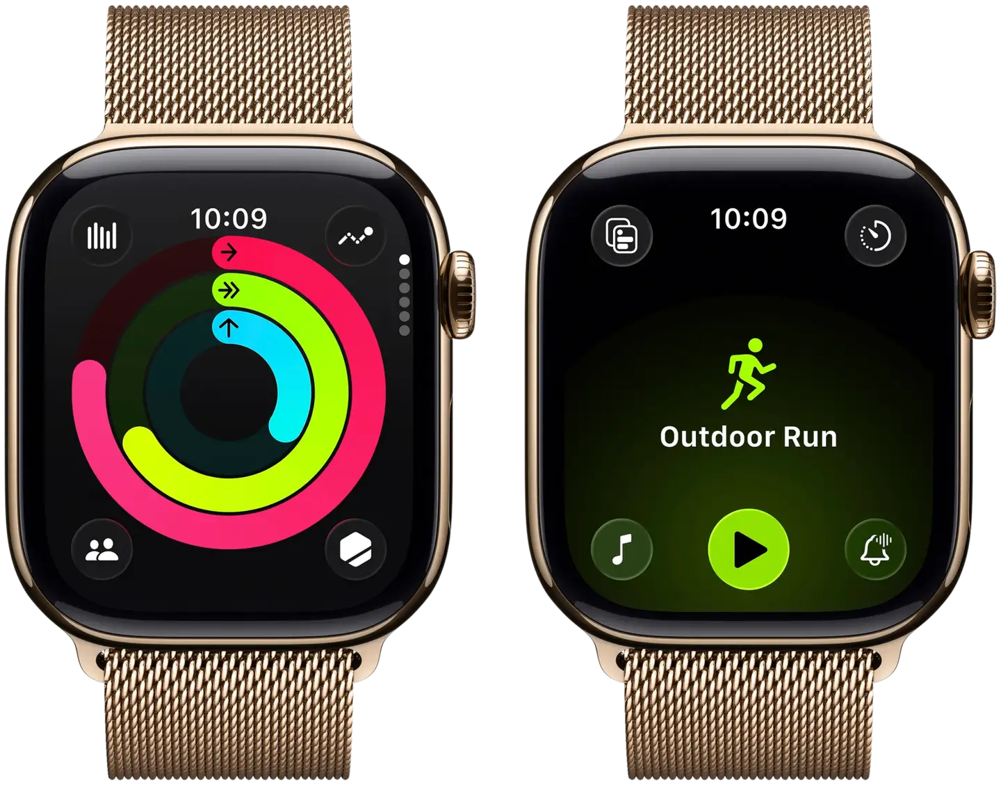 Apple Watch Series 11 GPS + Cellular 42mm kultatitaani kotelo, kultatitaani Milanese ranneke - MF8Y4QN/A - 4